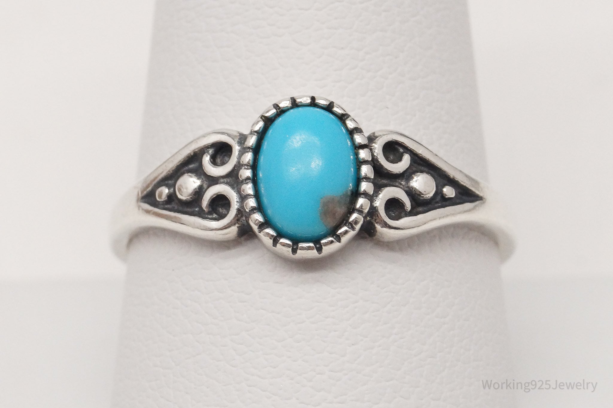 Vintage WMCO Turquoise Sterling Silver Ring - Size 10.25