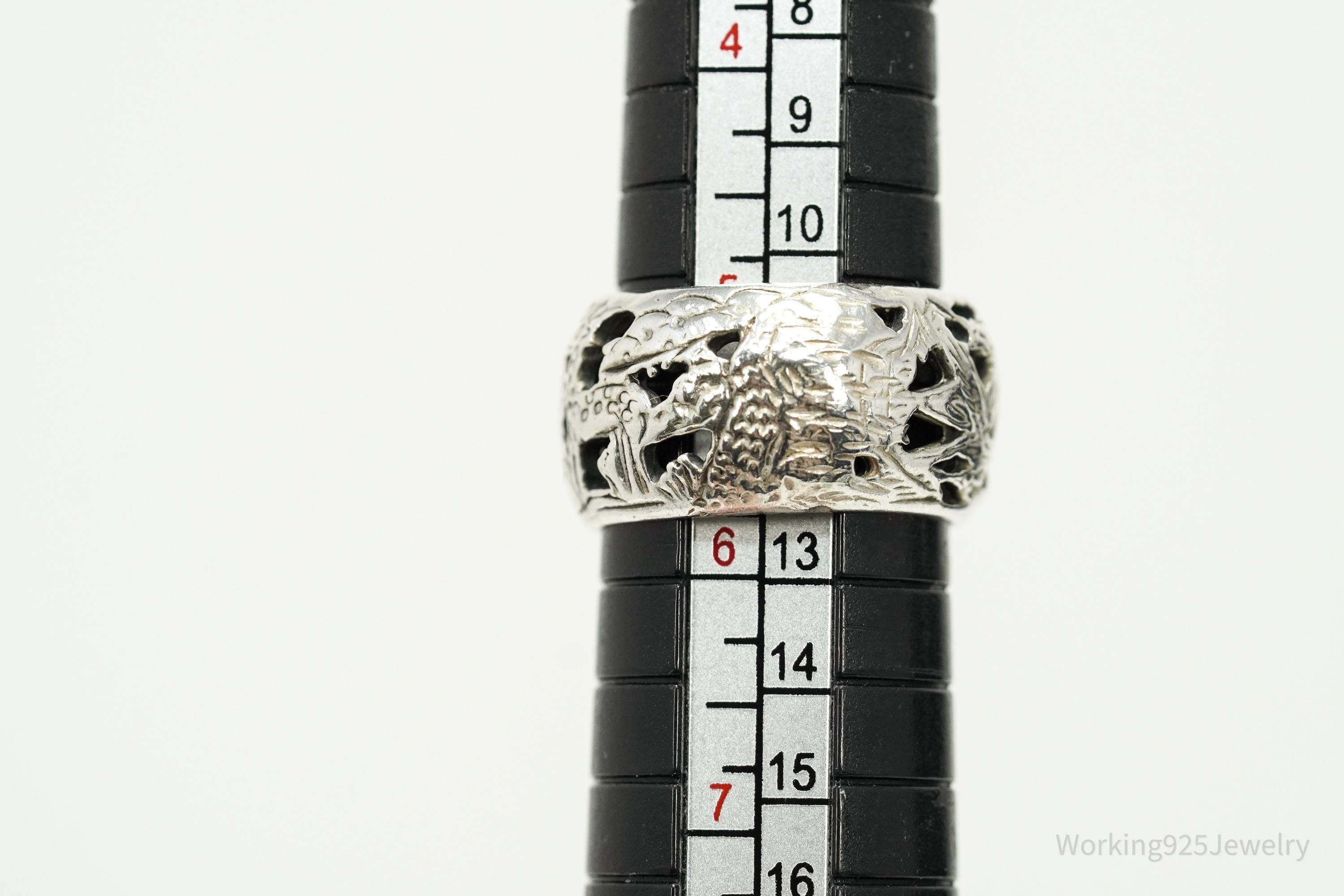 Vintage White & Tahitian Pearl Silver Ring Size 5.75