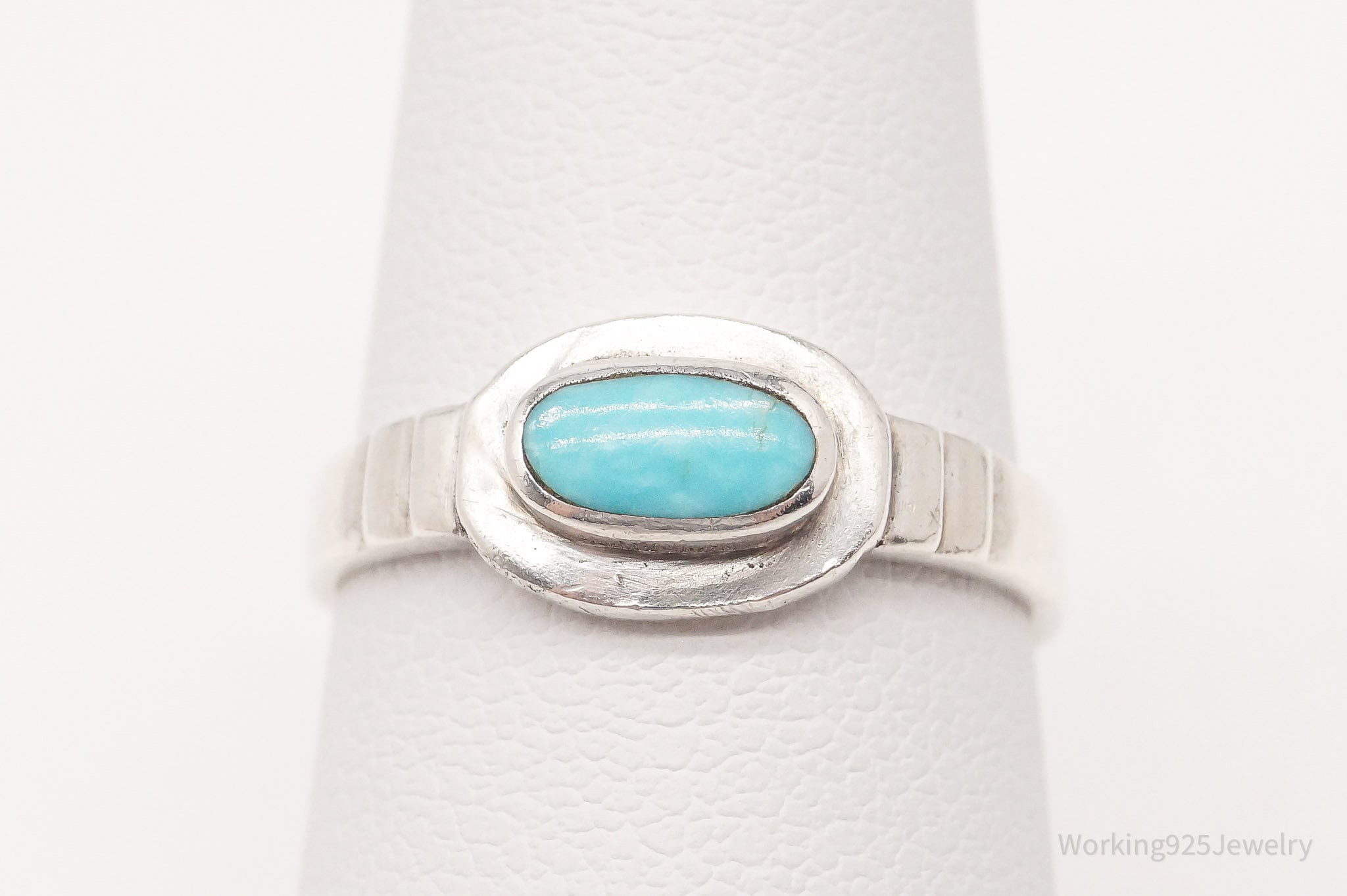 Vintage Turquoise Sterling Silver Ring - Size 6.25