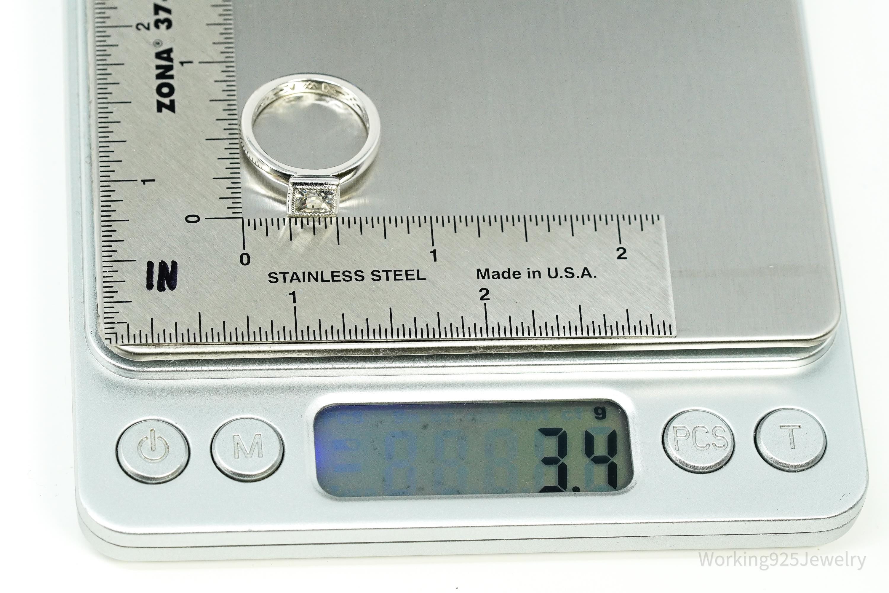 PAJ Cubic Zirconia Sterling Silver Ring - Size 5