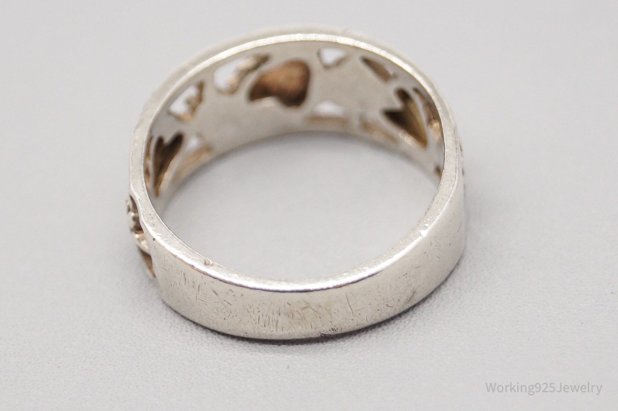 Vintage Landstrom’s 10K Gold Leaves Sterling Silver Band Ring - Size 9.75