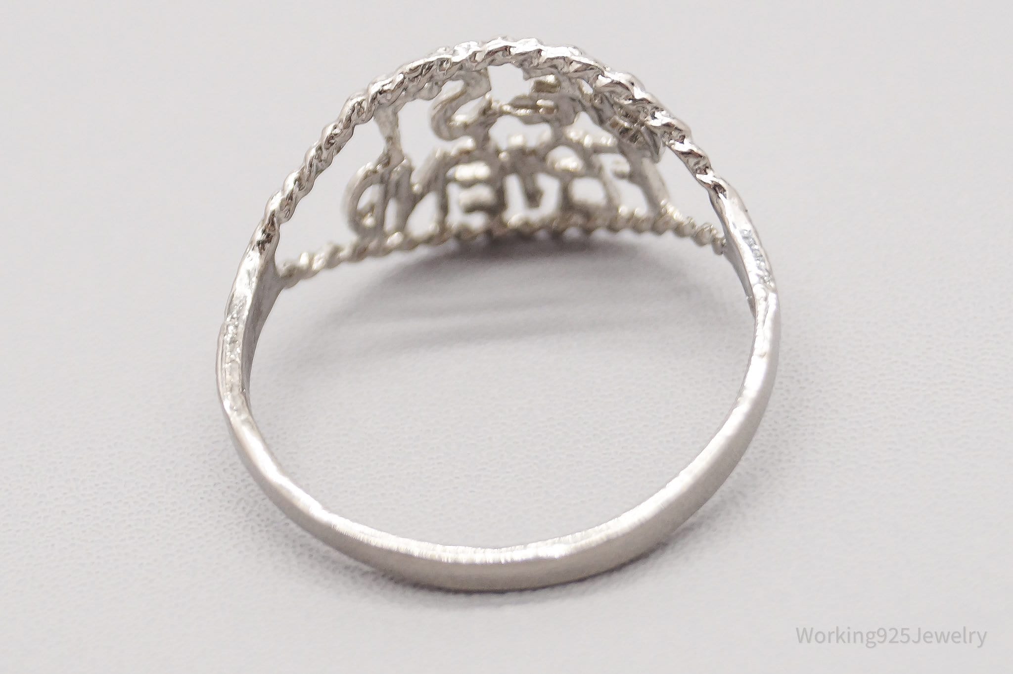 Vintage "Best Friends" Sterling Silver Ring - Size 8.25