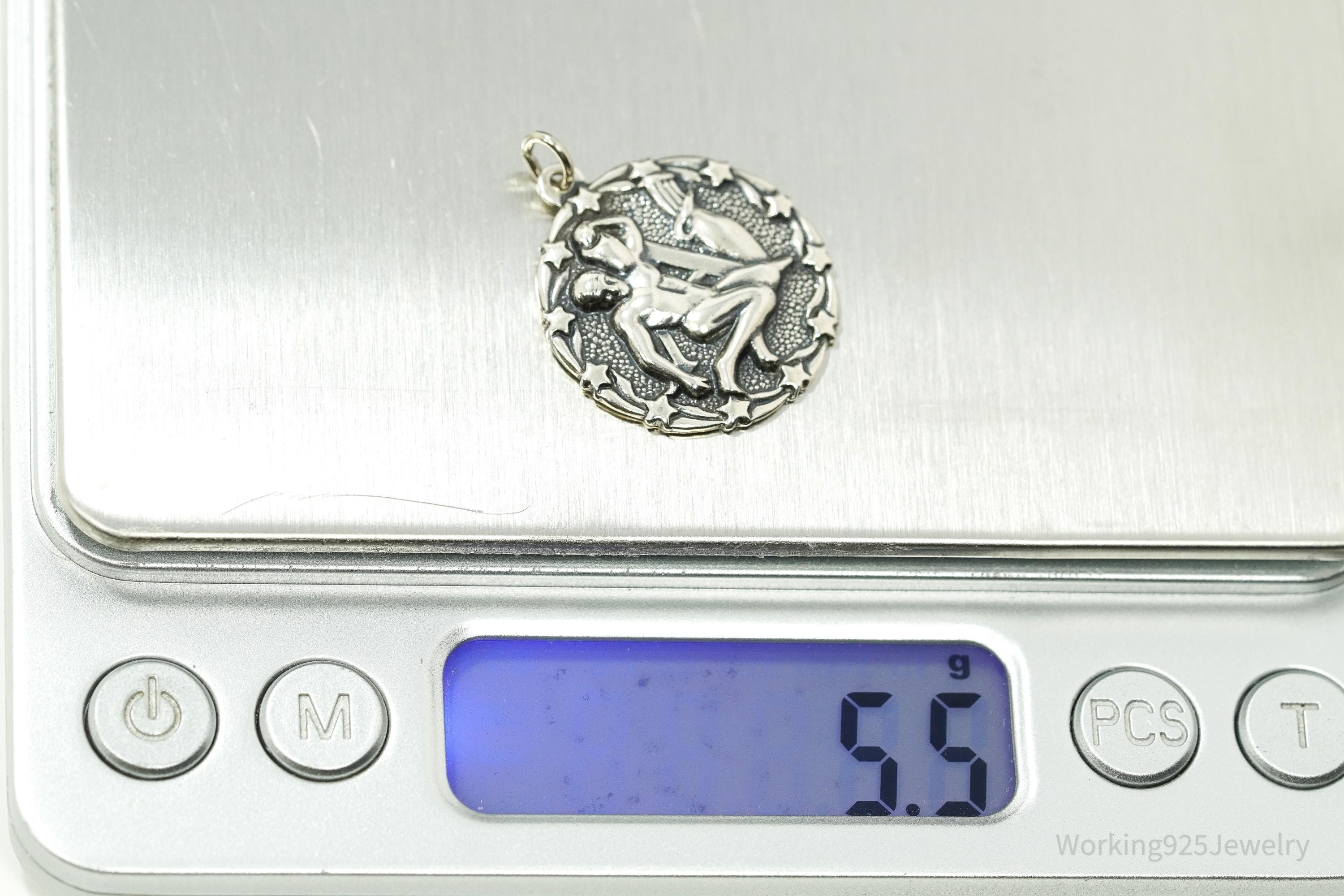 Vintage Bell Trading Aquarius Sign Sterling Silver Pendant