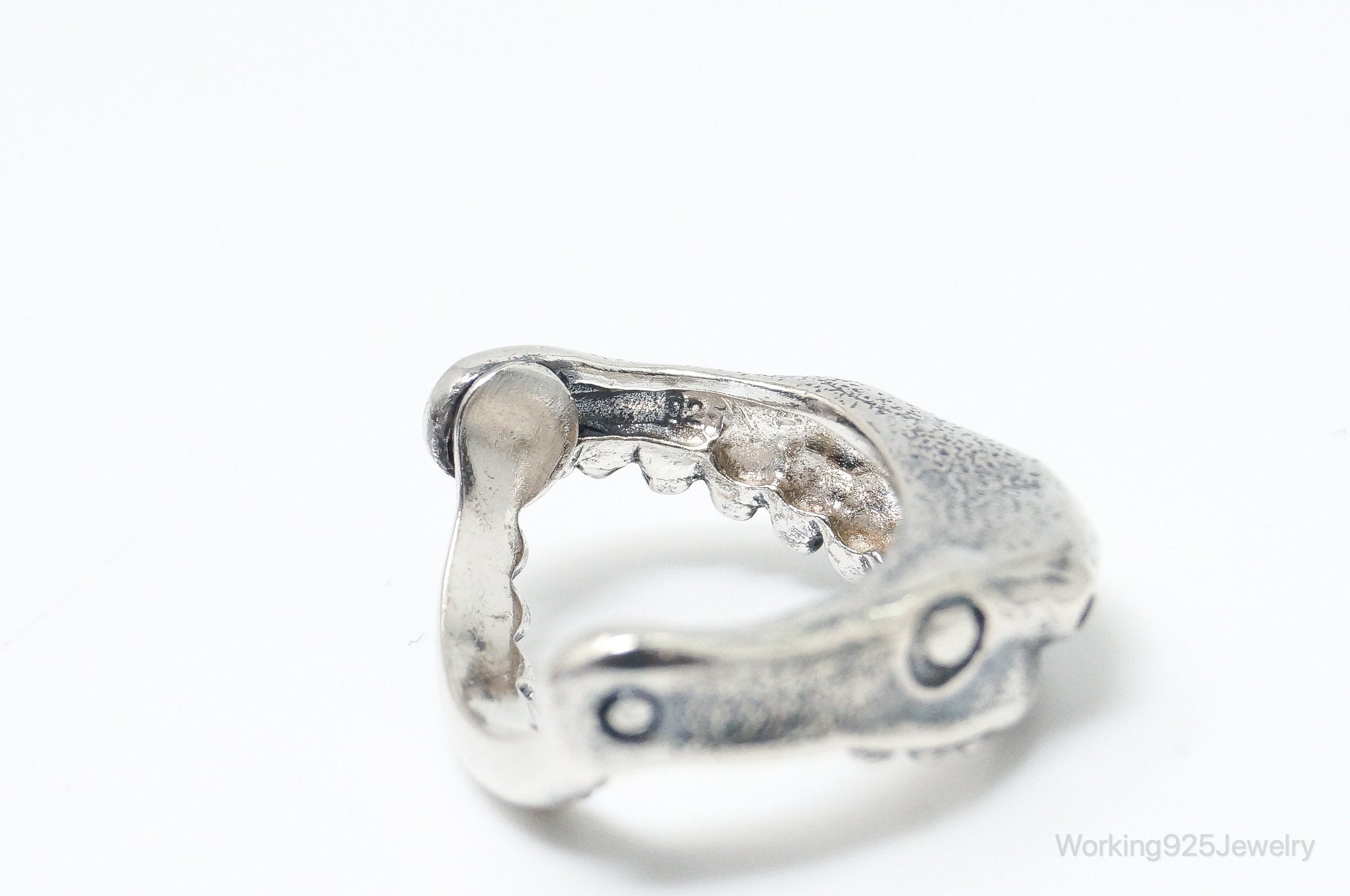 Vintage Shark Sterling Silver Ring - Size 4