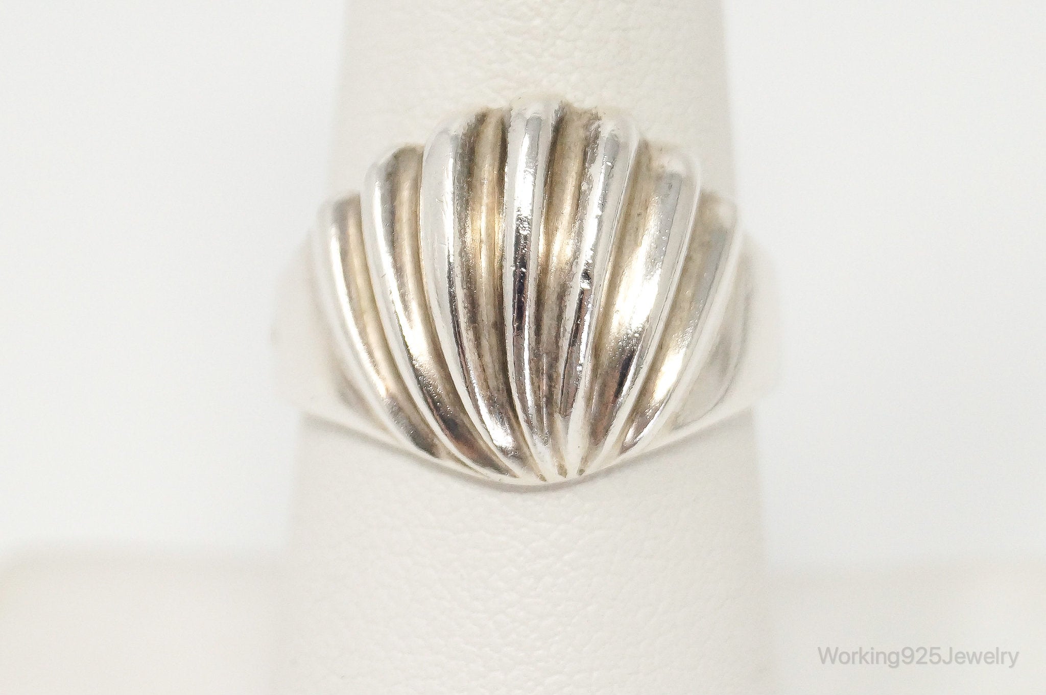 Vintage Modernist Style Sterling Silver Ring - SZ 8