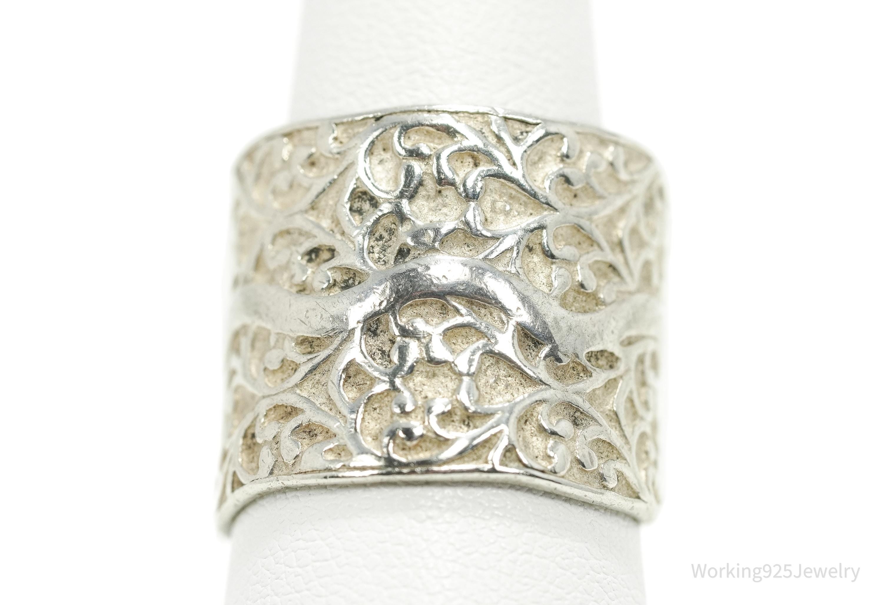 Vintage Silpada Retired Vines Sterling Silver Ring - Size 8.5