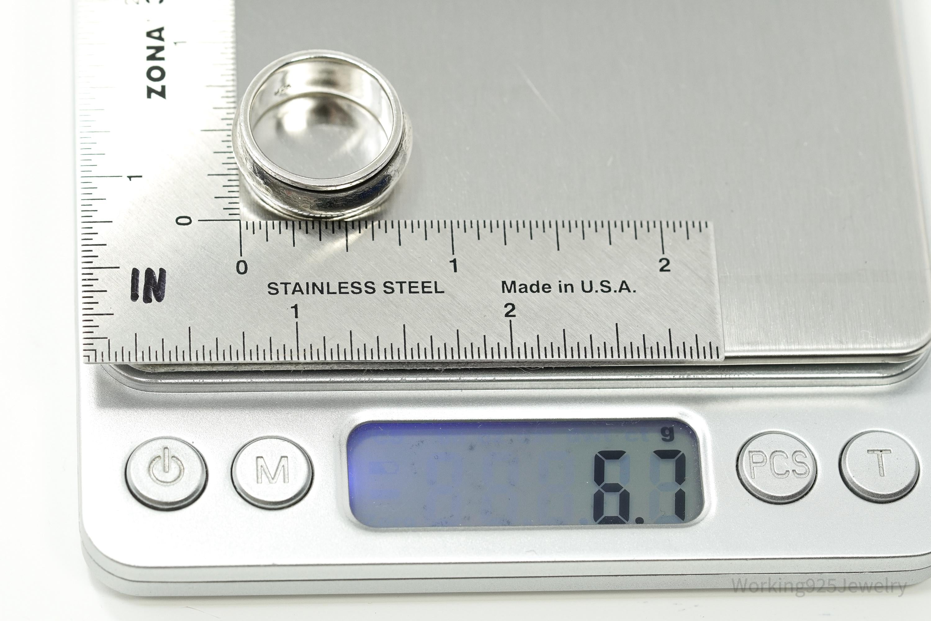 Vintage Sterling Silver Spinner Band Ring Size 6.5