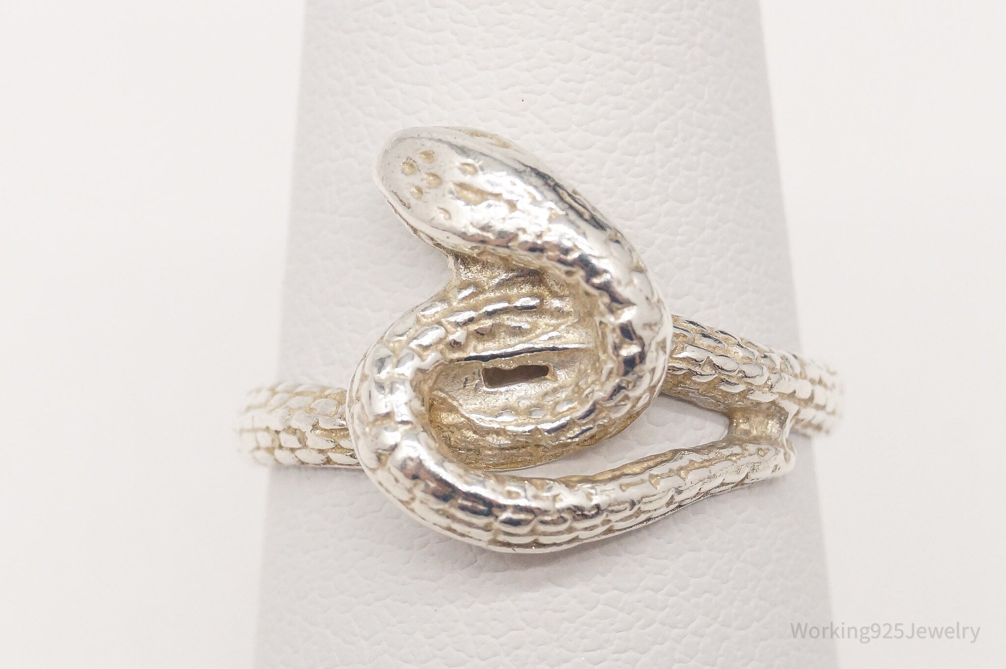 Vintage Snake Sterling Silver Ring - Size 7