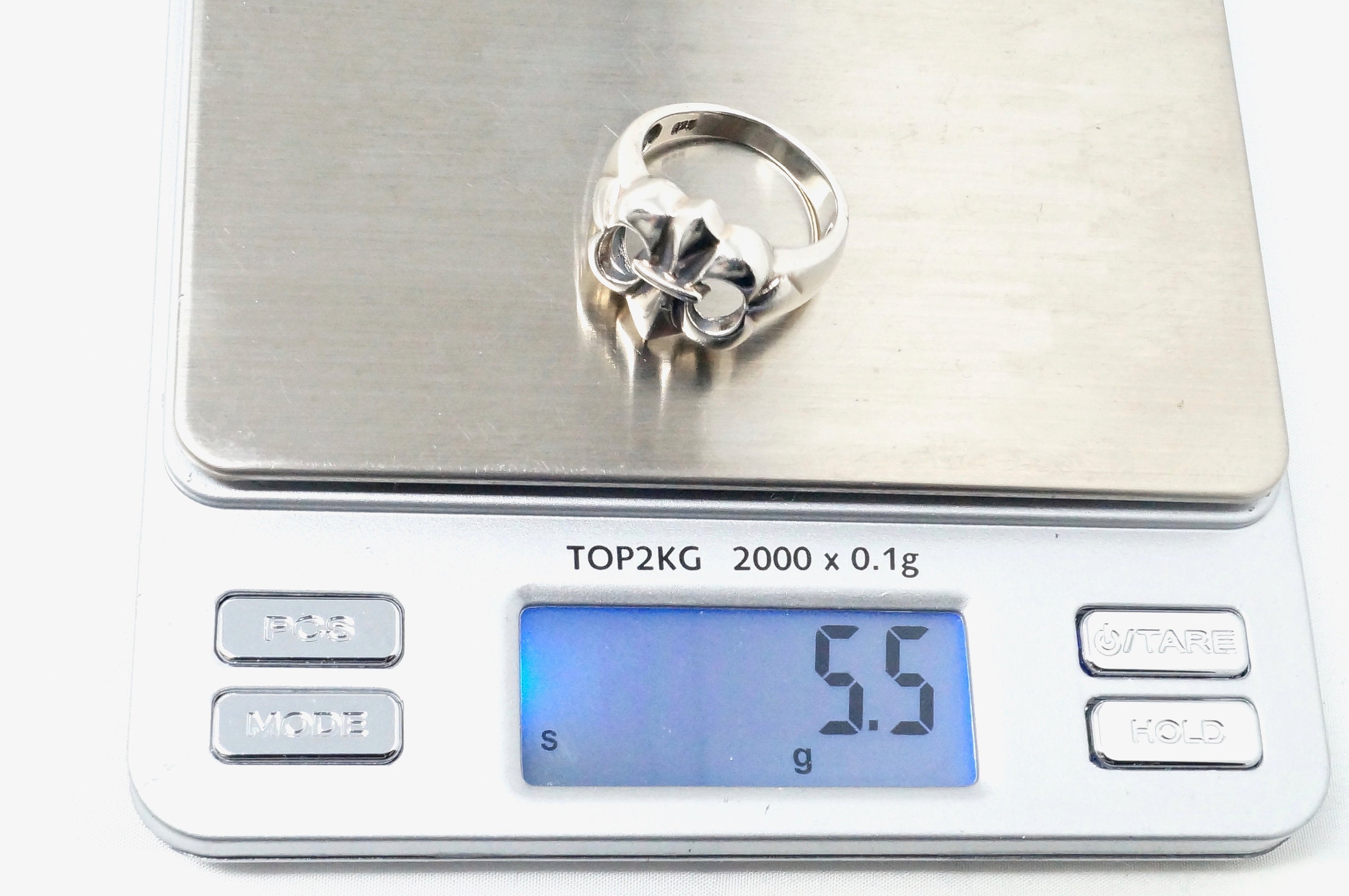 Lovely Vintage Royal Fleur De Lis Sterling Silver Ring - Size 7.75 -775531364