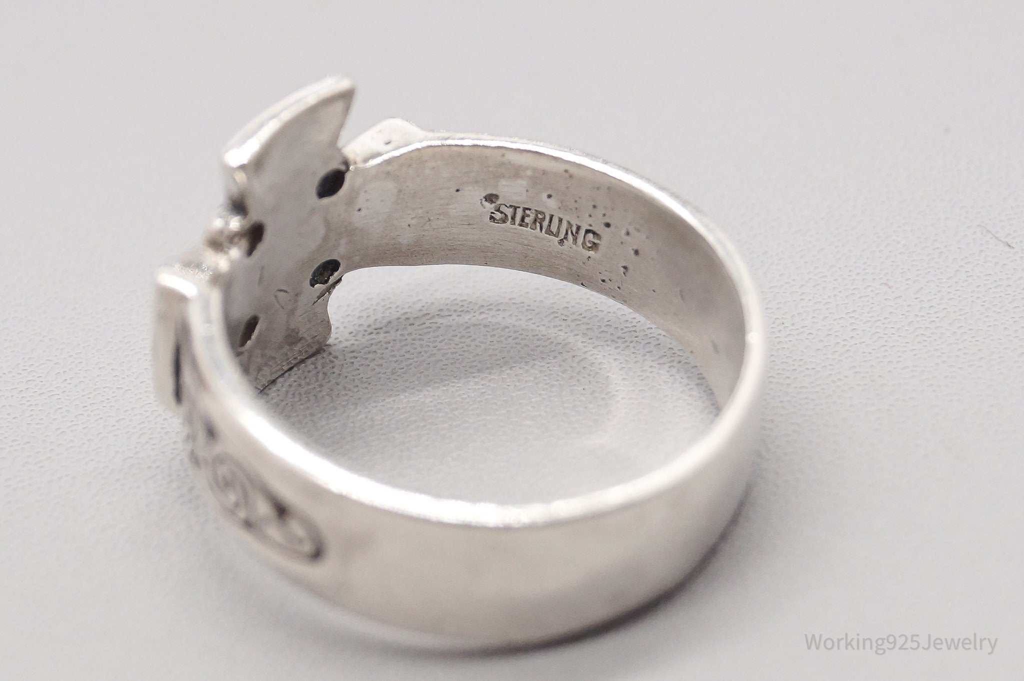 Vintage Celtic Knot Cross Sterling Silver Ring - Size 7.25