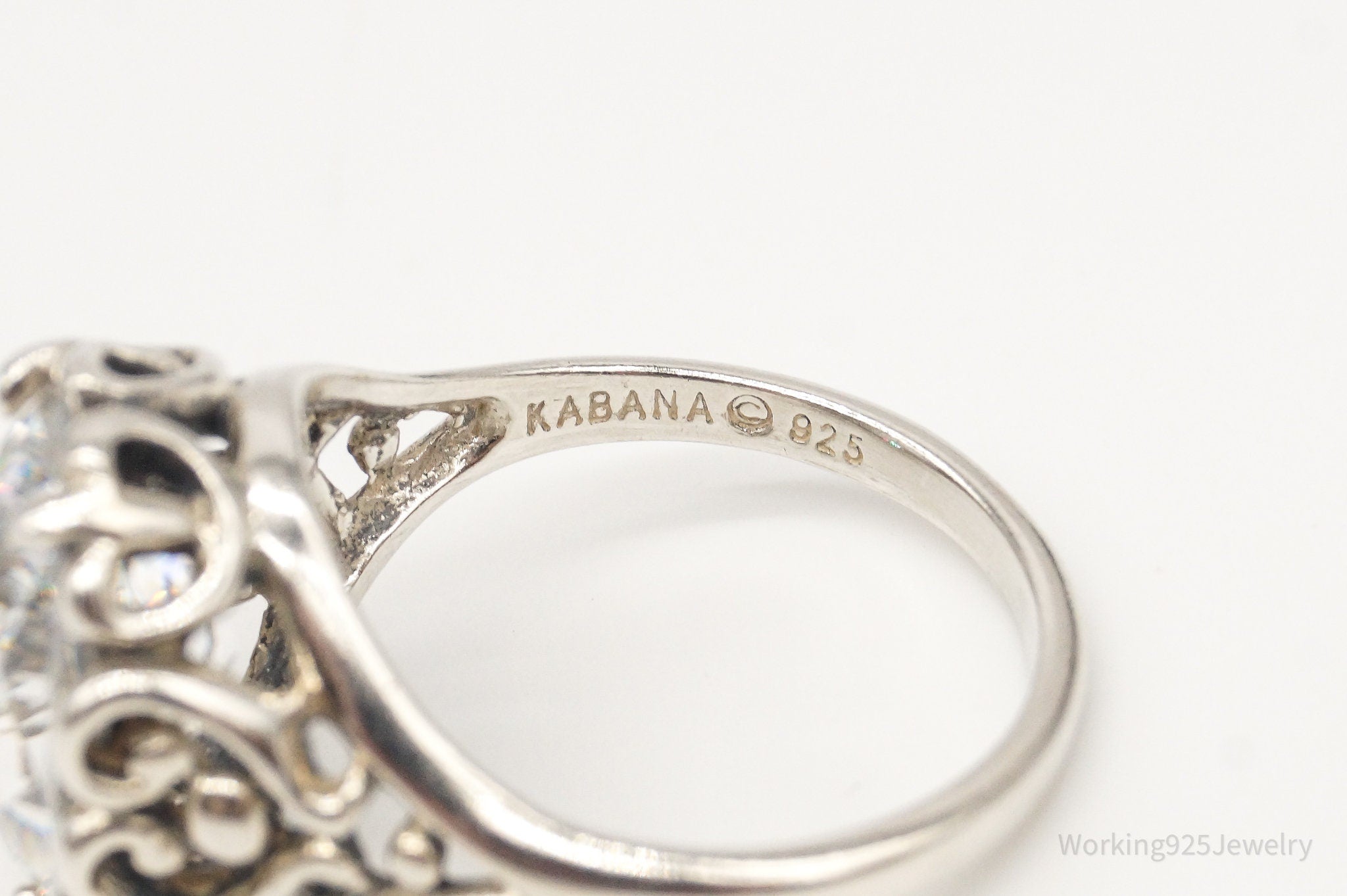 KABANA Vintage Large DQCZ Sterling Silver Ring | Working 925 Jewelry