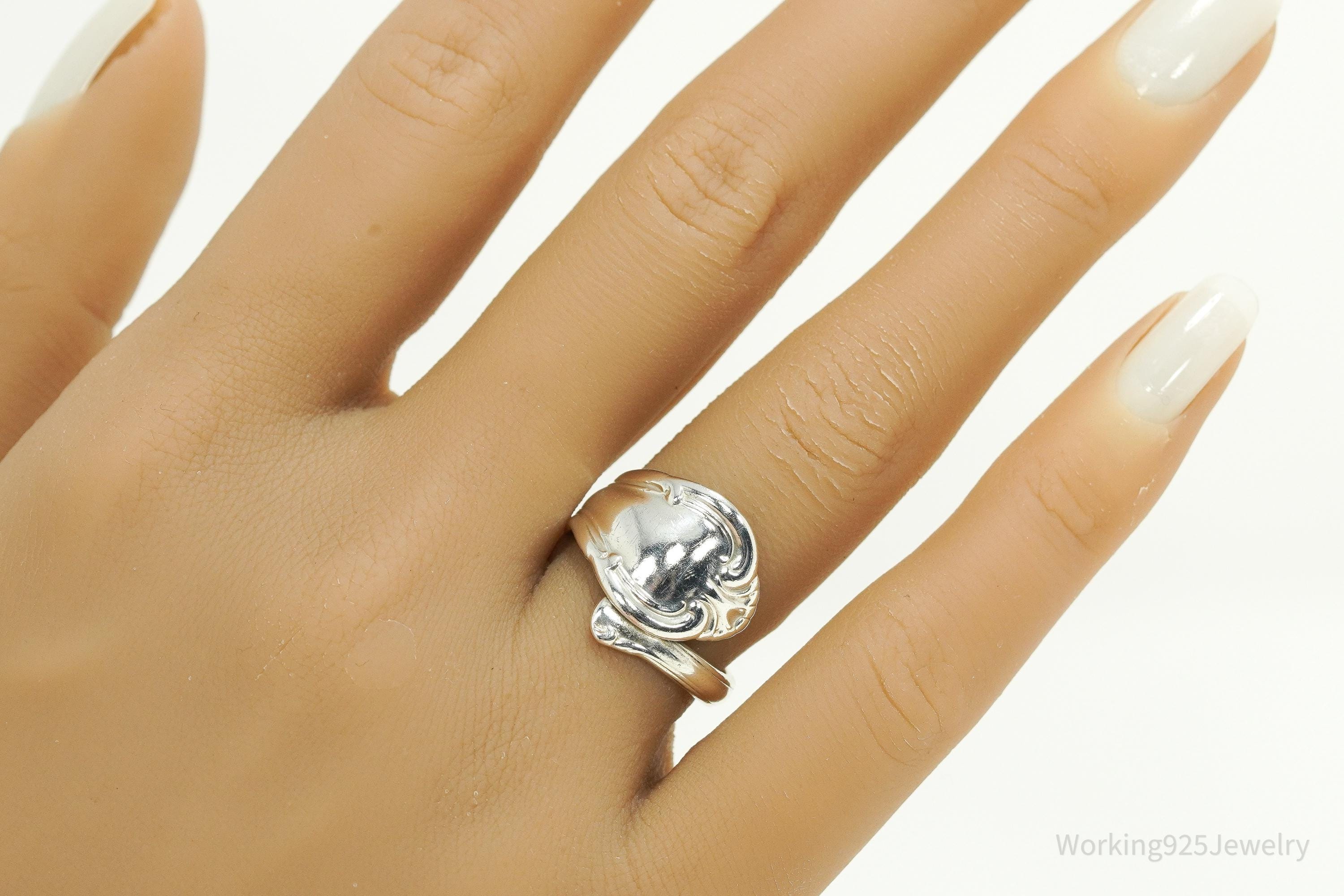 Vintage "Joan Of Arc" International Sterling Silver Spoon Ring Size 6.75
