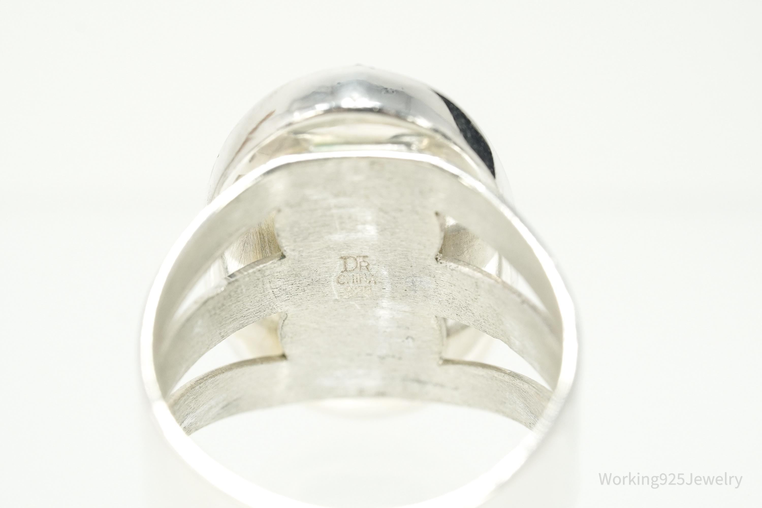 Vintage Desert Rose Trading Co Checkerboard Quartz Sterling Silver Ring - Size 9