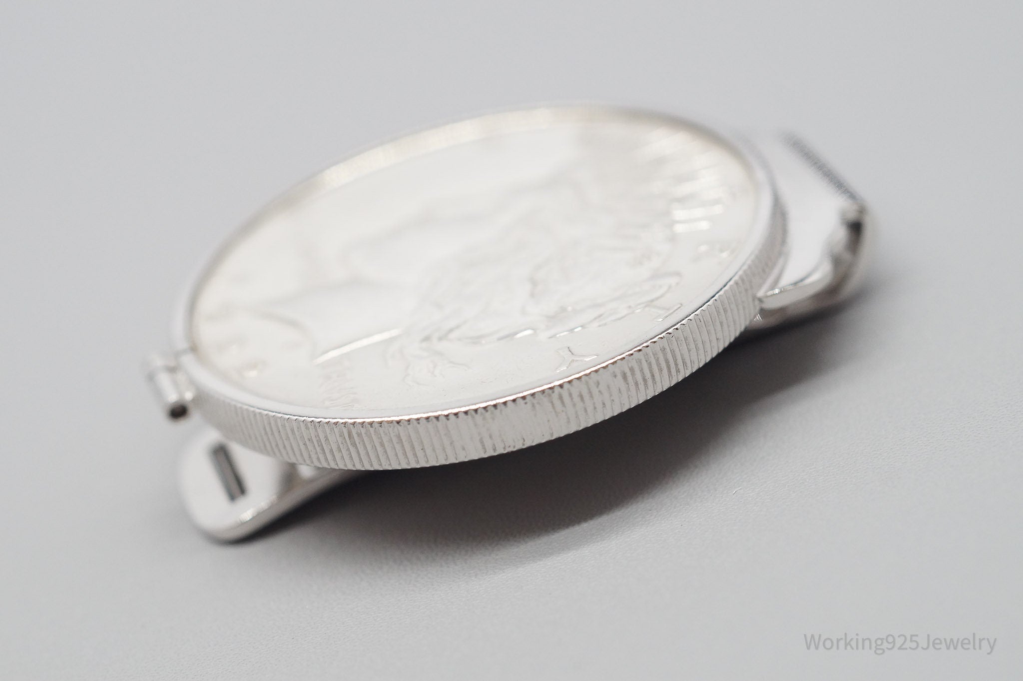 Antique Vintage Anson 1922 Peace Silver Dollar Coin Sterling Silver Money Clip
