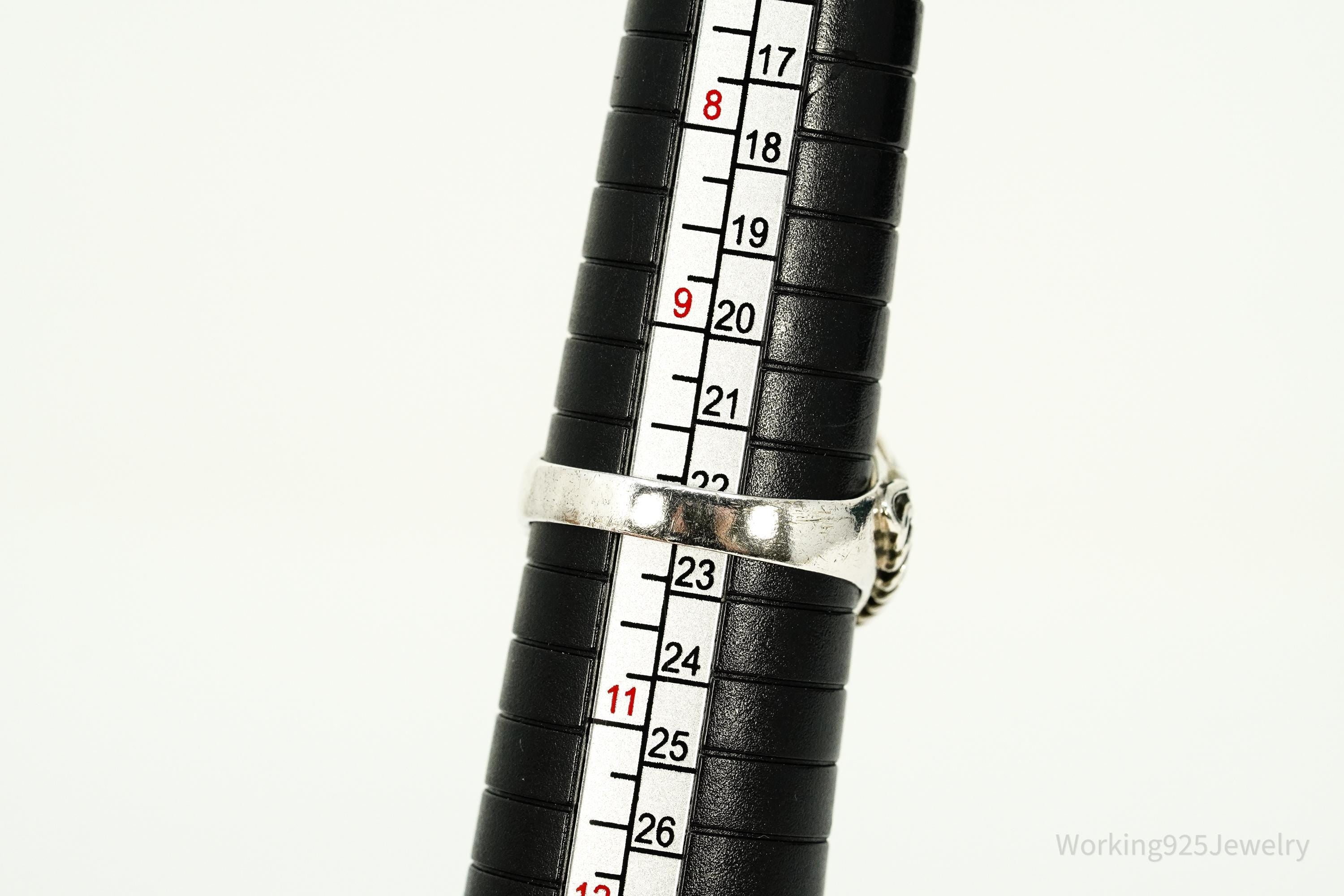 Vintage Native American Turquoise Sterling Silver Ring - Size 10