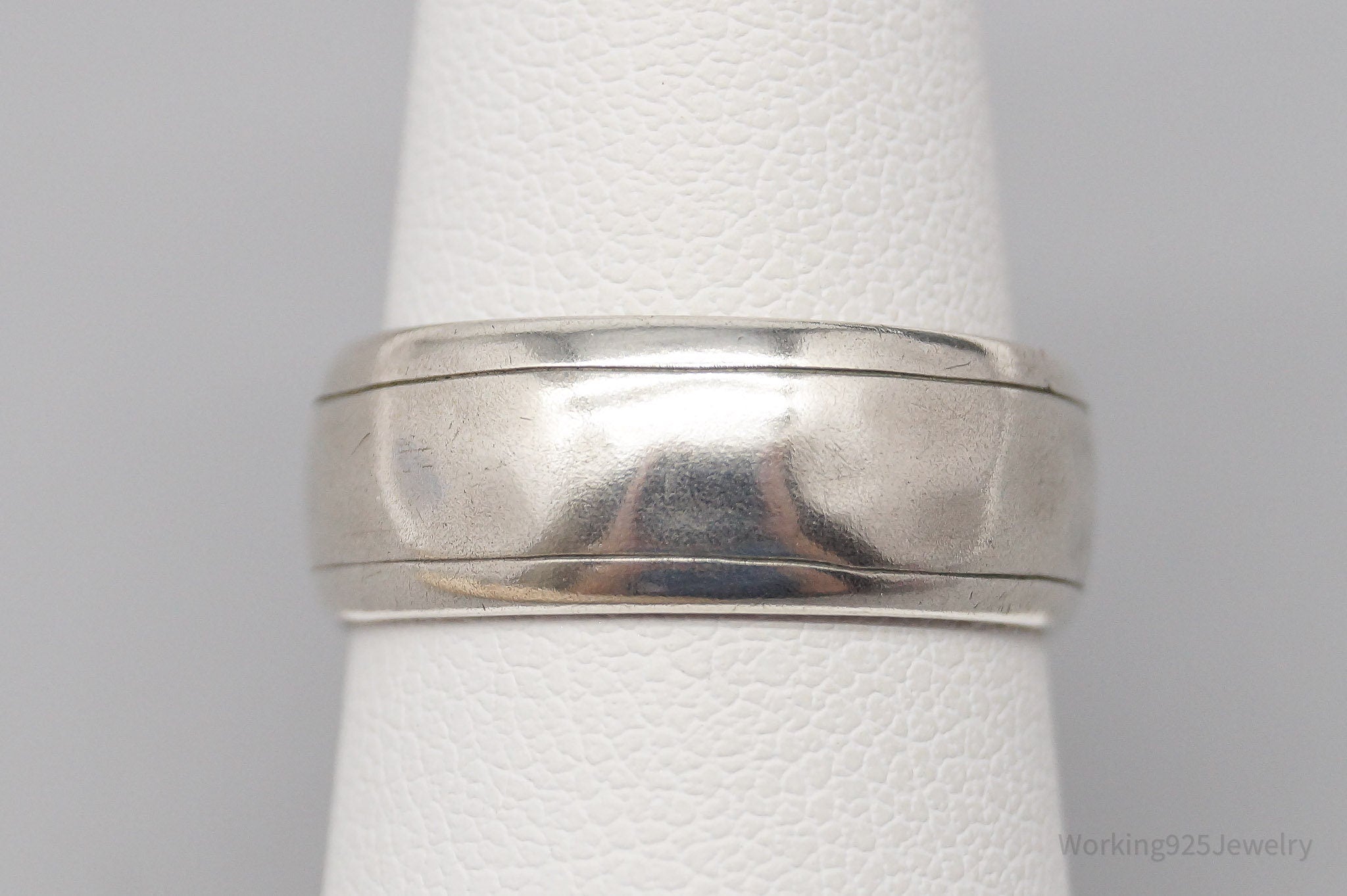 Vintage 1928 Great Britain Silver Coin Turned Ring Size 7.25