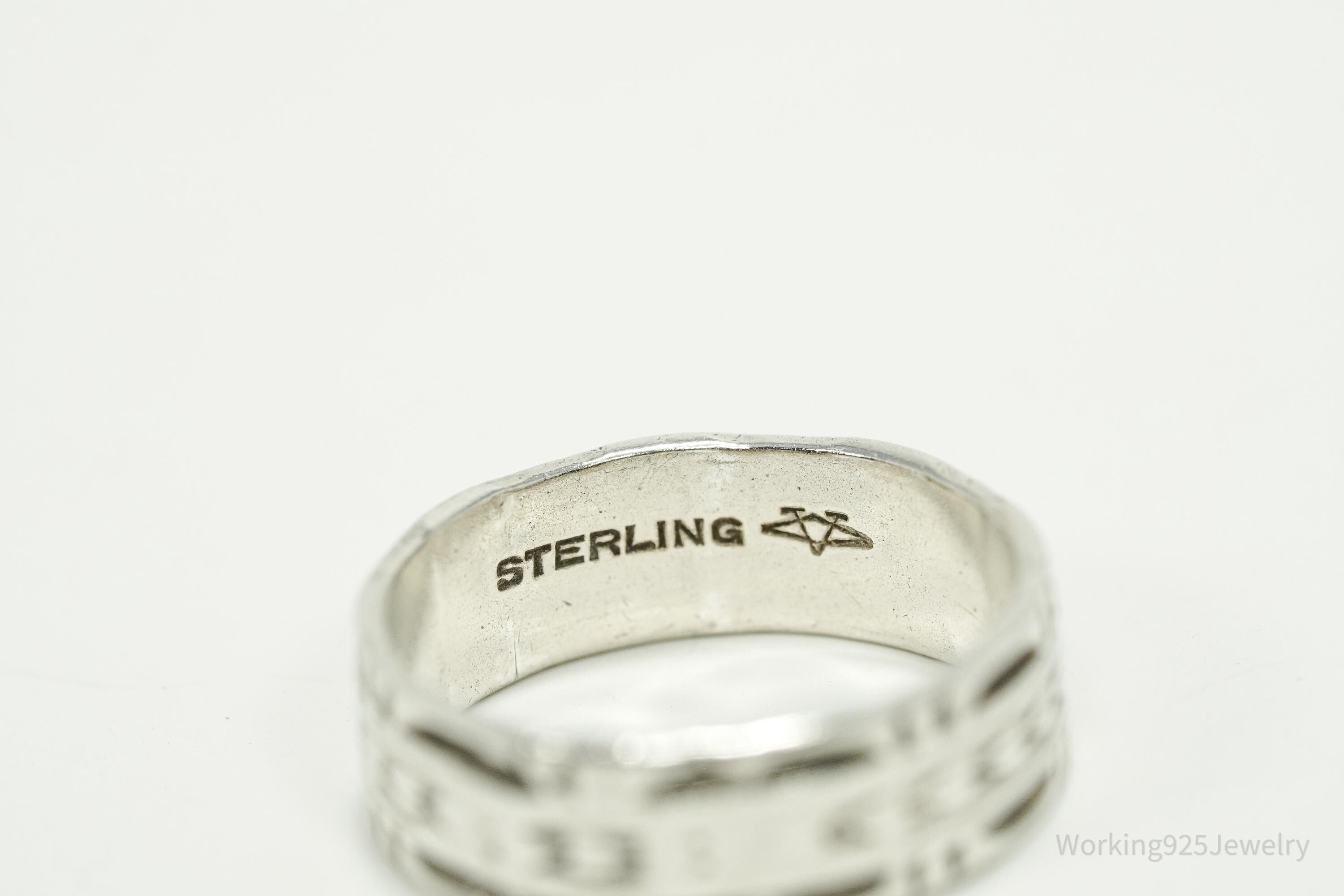 Antique VARGAS MFG. CO. Sterling Silver Band Ring - Size 6