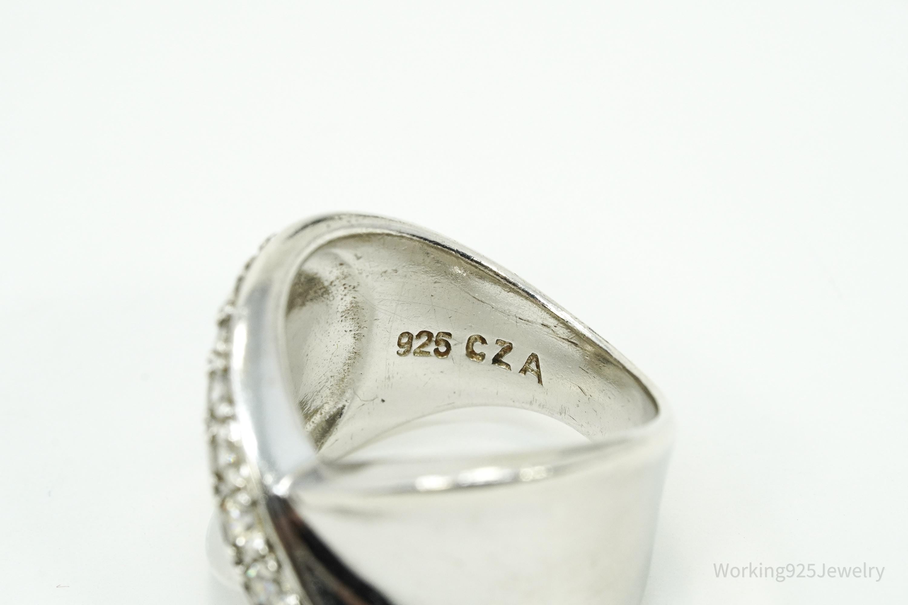 Vintage Cubic Zirconia Sterling Silver Ring - Size 5