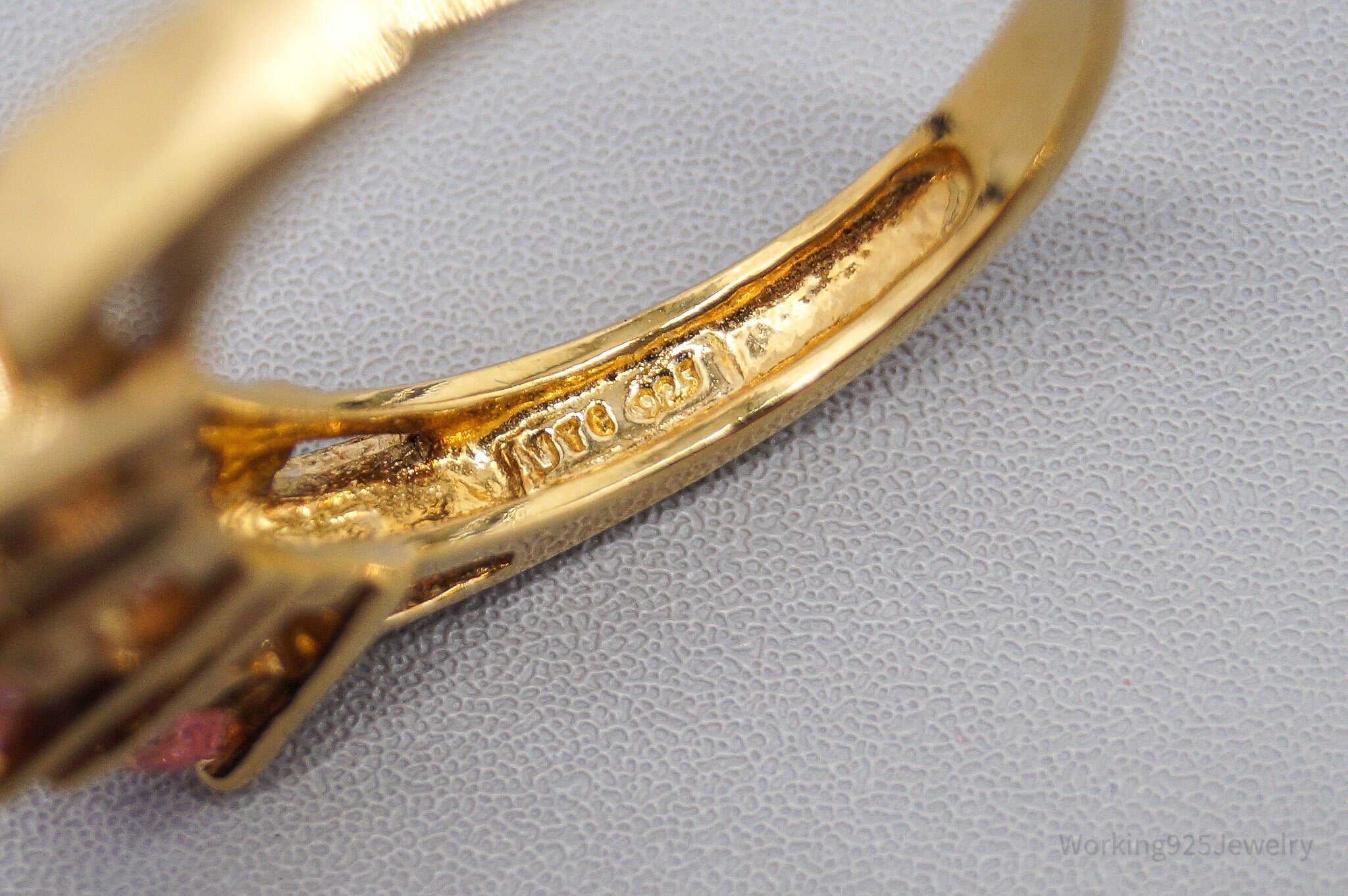 Vintage Designer Mystic Topaz Gold Vermeil Over Sterling Silver Ring Size 10.5