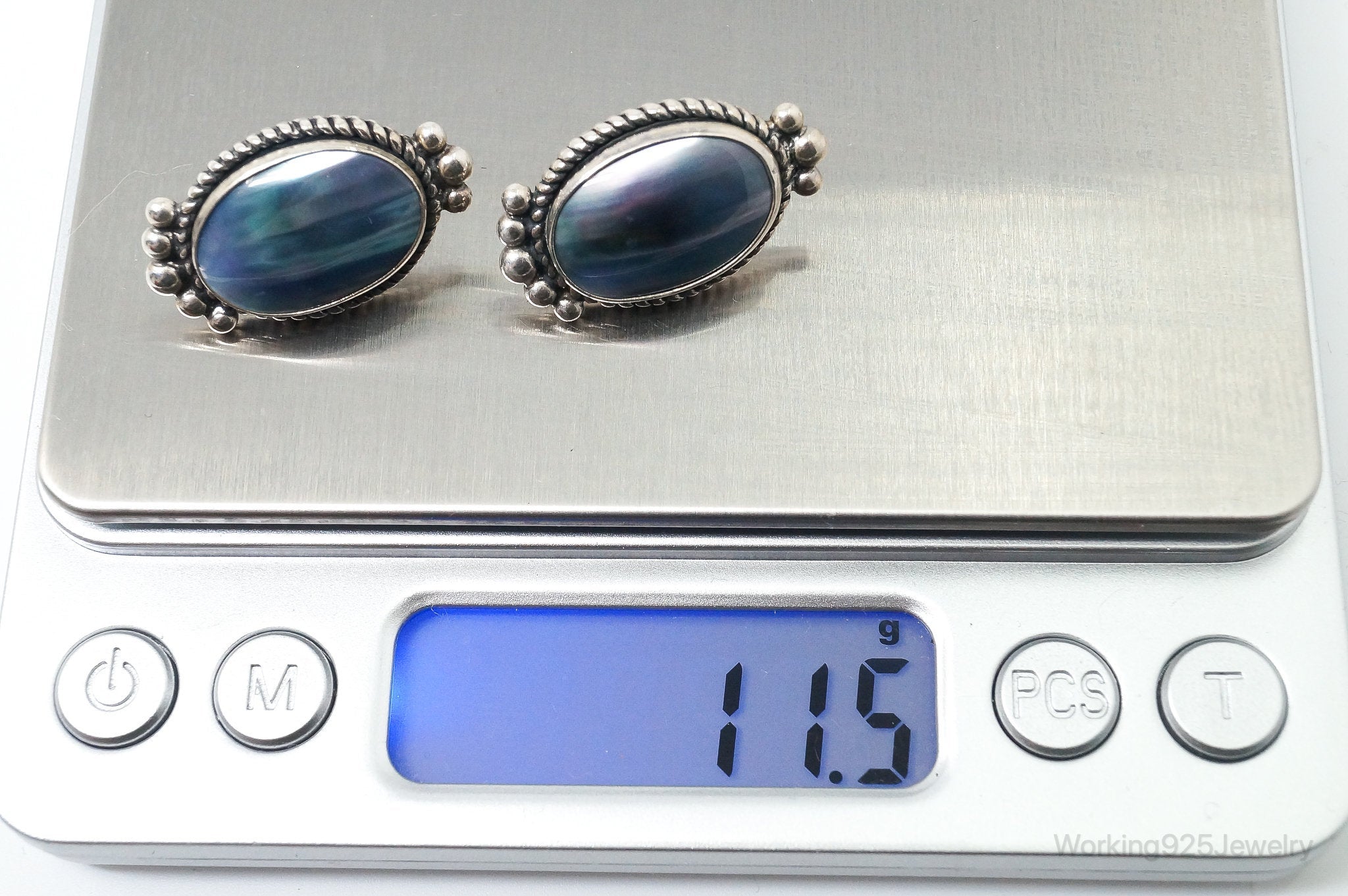 Vintage Navajo Native American QT Quoc Blue Sterling Silver Earrings