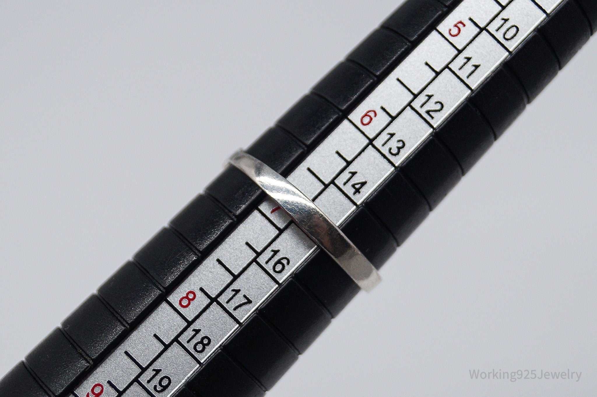 Vintage Black & White Onyx Inlay Yin Yang Sterling Silver Ring - Size 6.75