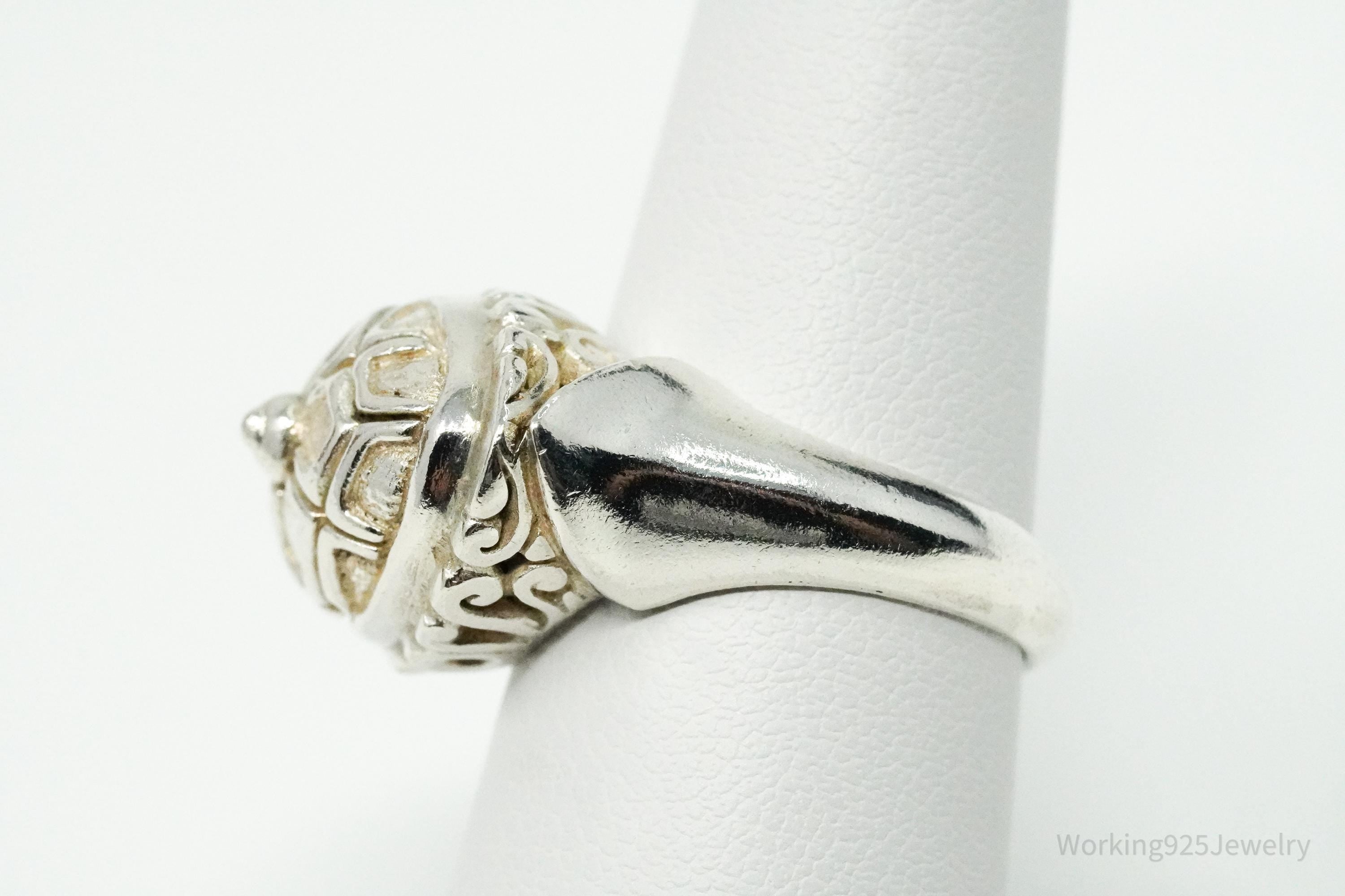 Vintage Modernist Style Sterling Silver Ring - Size 7