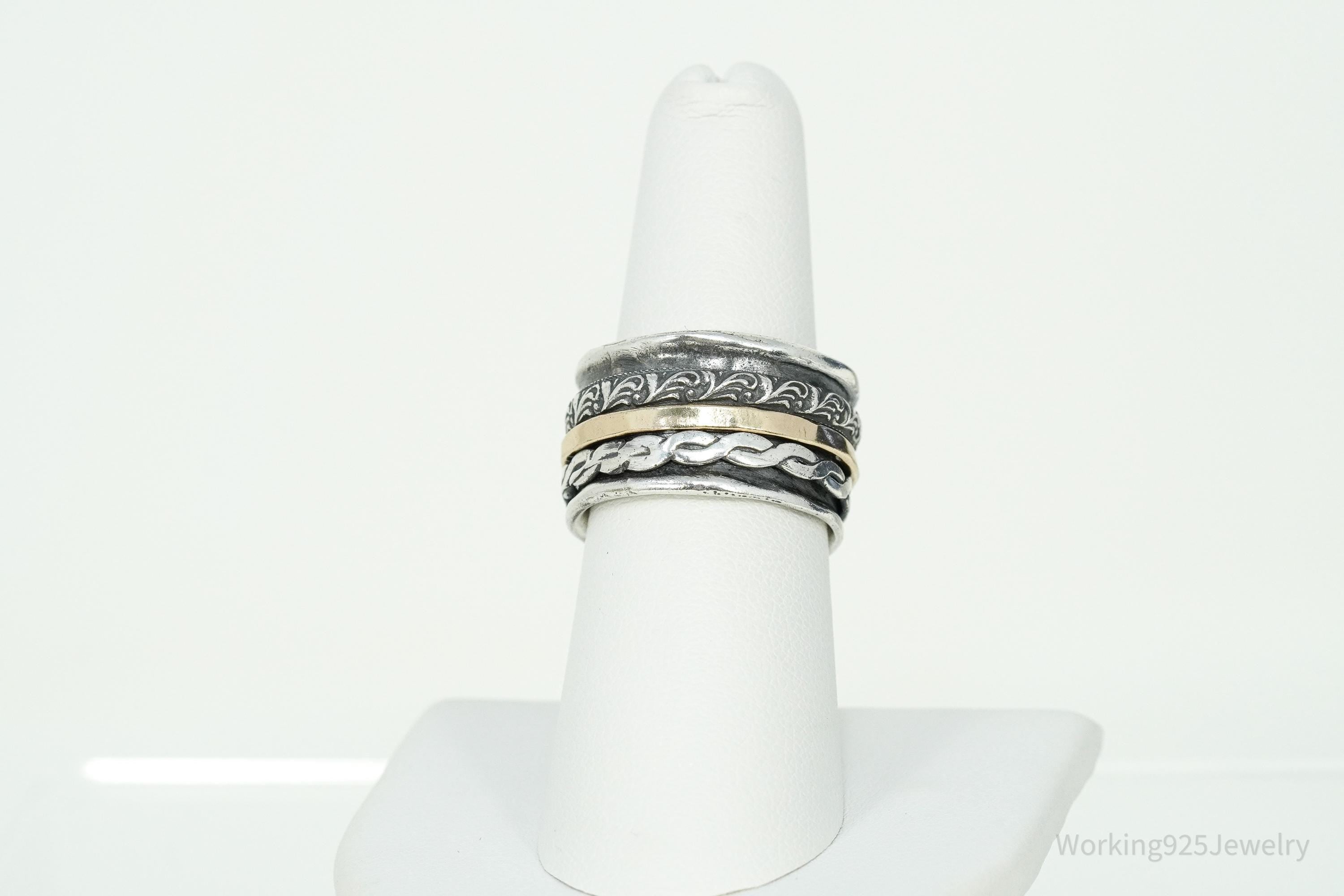 Vintage Gold Vermeil Sterling Silver Spinner Band Ring- Size 7.25