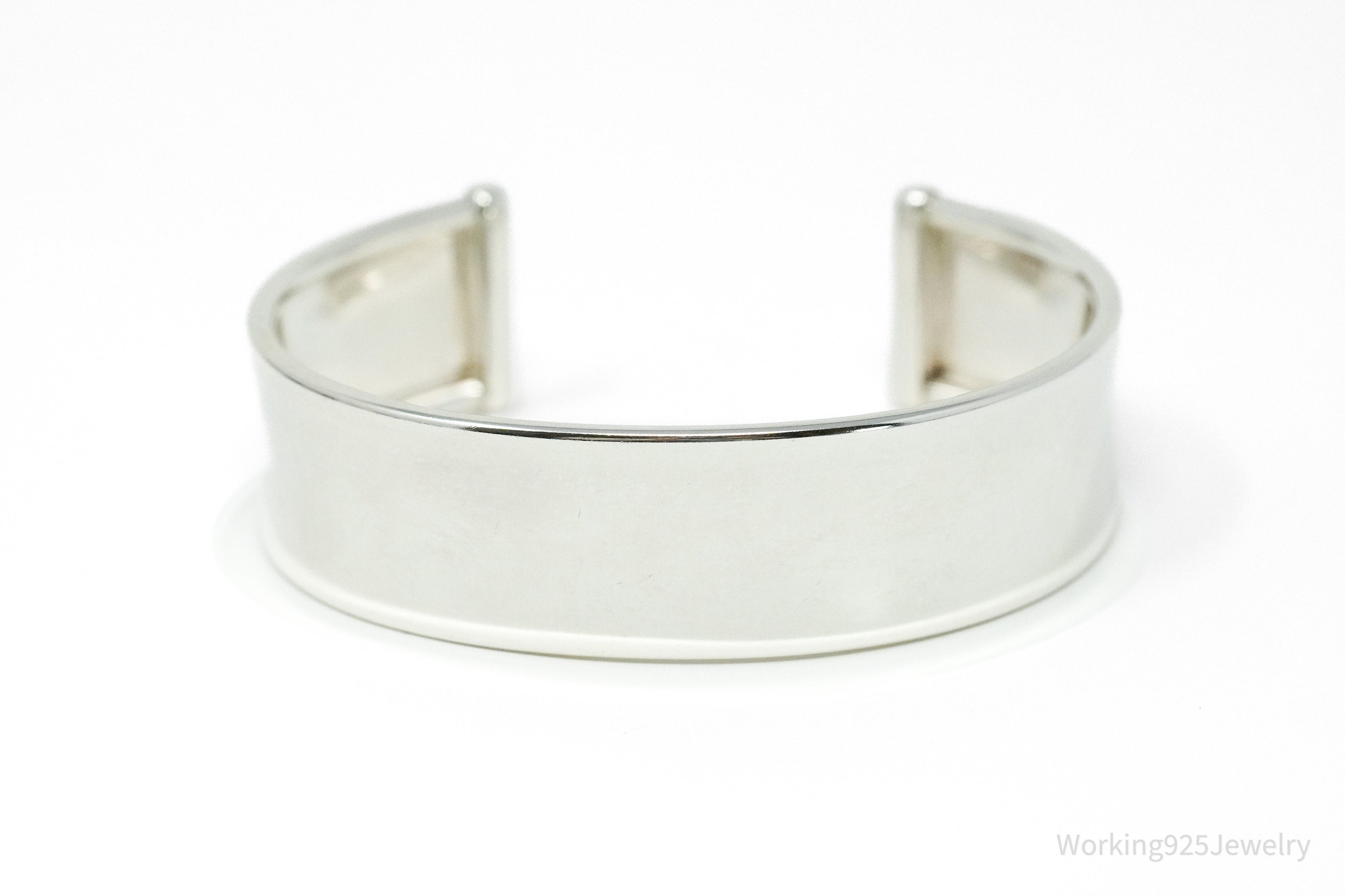 Vintage Italian .999 Fine Silver Wide Cuff Bracelet 7 5/8"