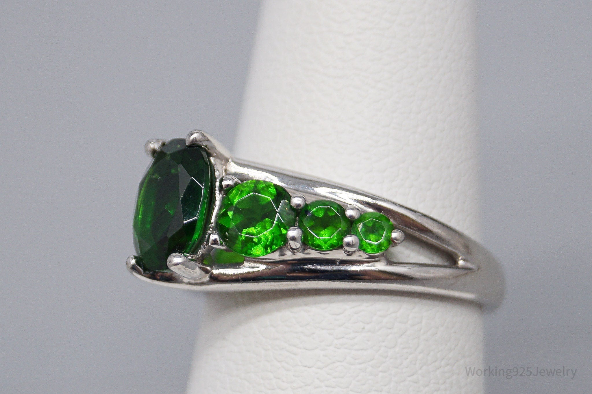 JTV HT Green Chrome Diopside Sterling Silver Ring - Size 6