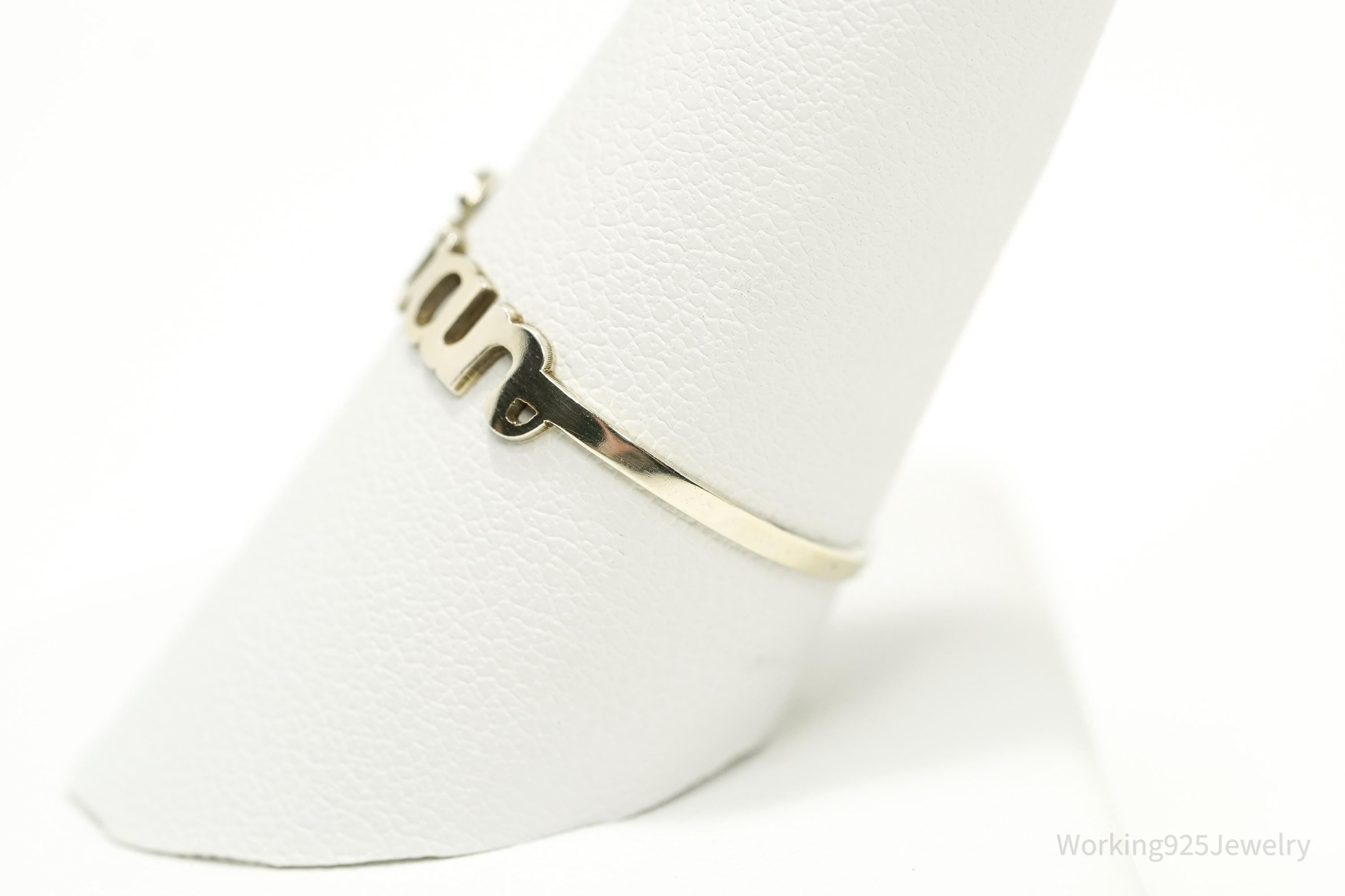 Vintage "Evan" Gold Vermeil Sterling Silver Name Ring - Size 9.25