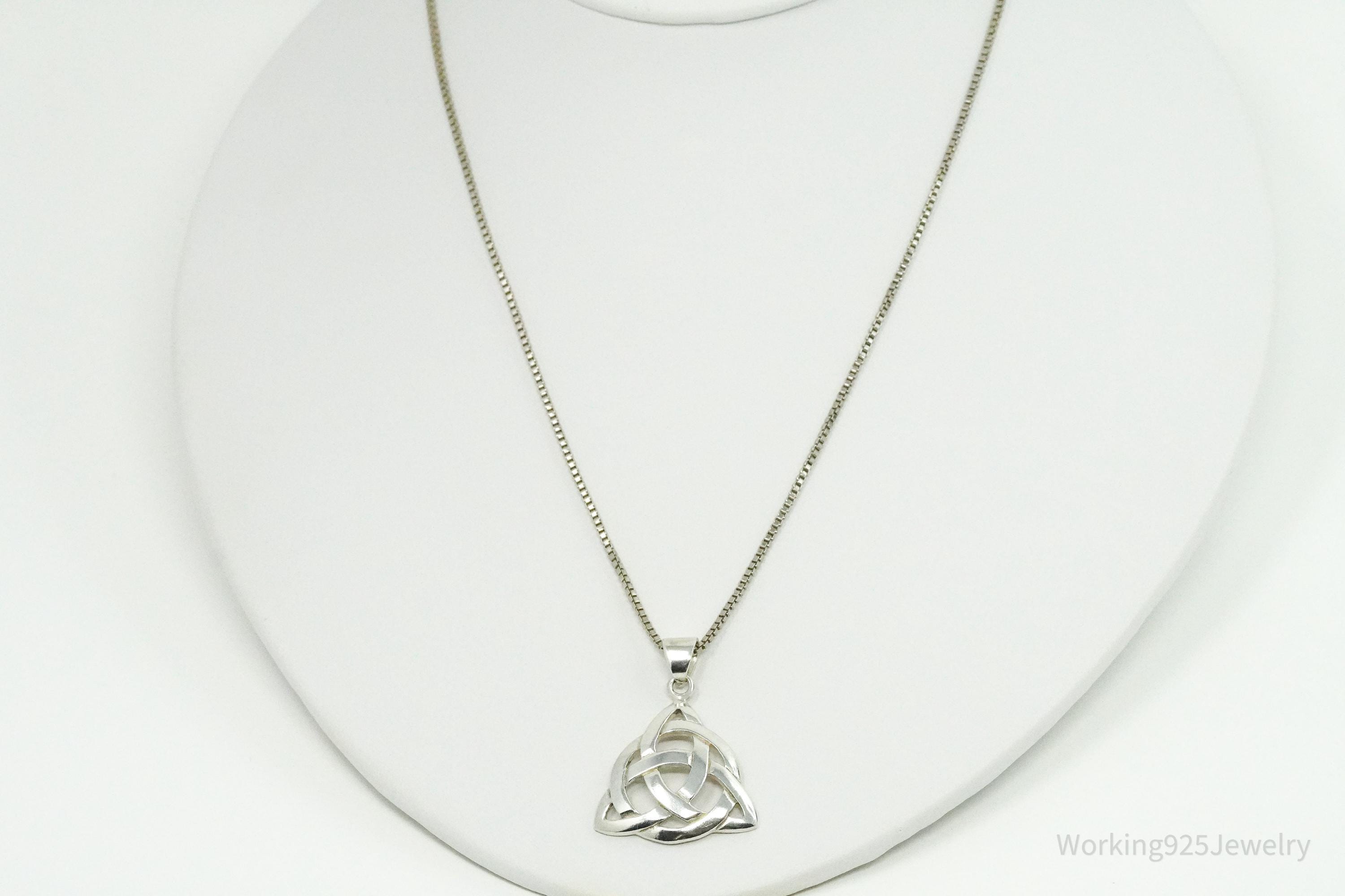 Vintage Celtic Knot Sterling Silver Necklace 24"