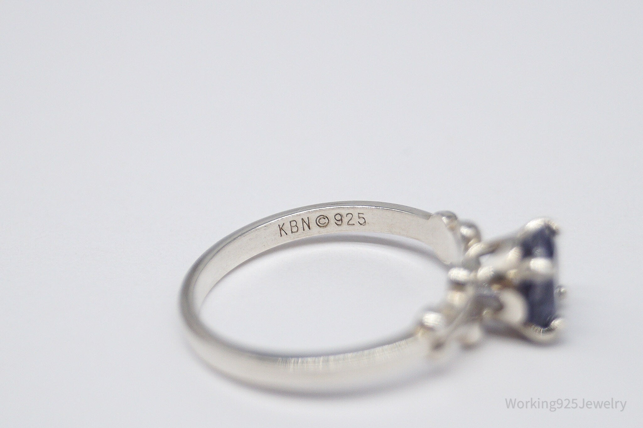 Vintage Designer Kabana Iolite Sterling Silver Ring - Size 5