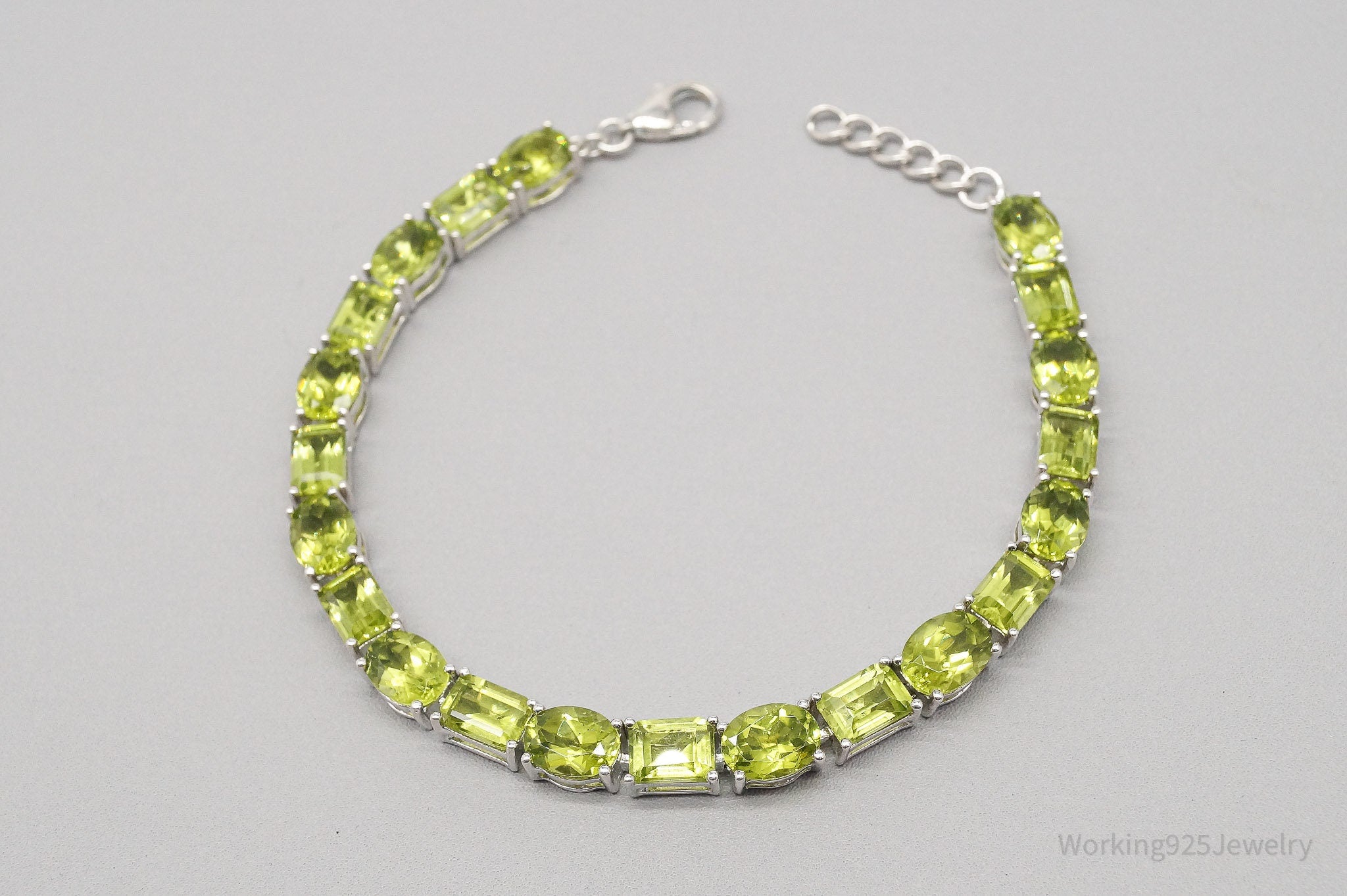 QVC HT Green Peridot Sterling Silver Bracelet - 8.25"