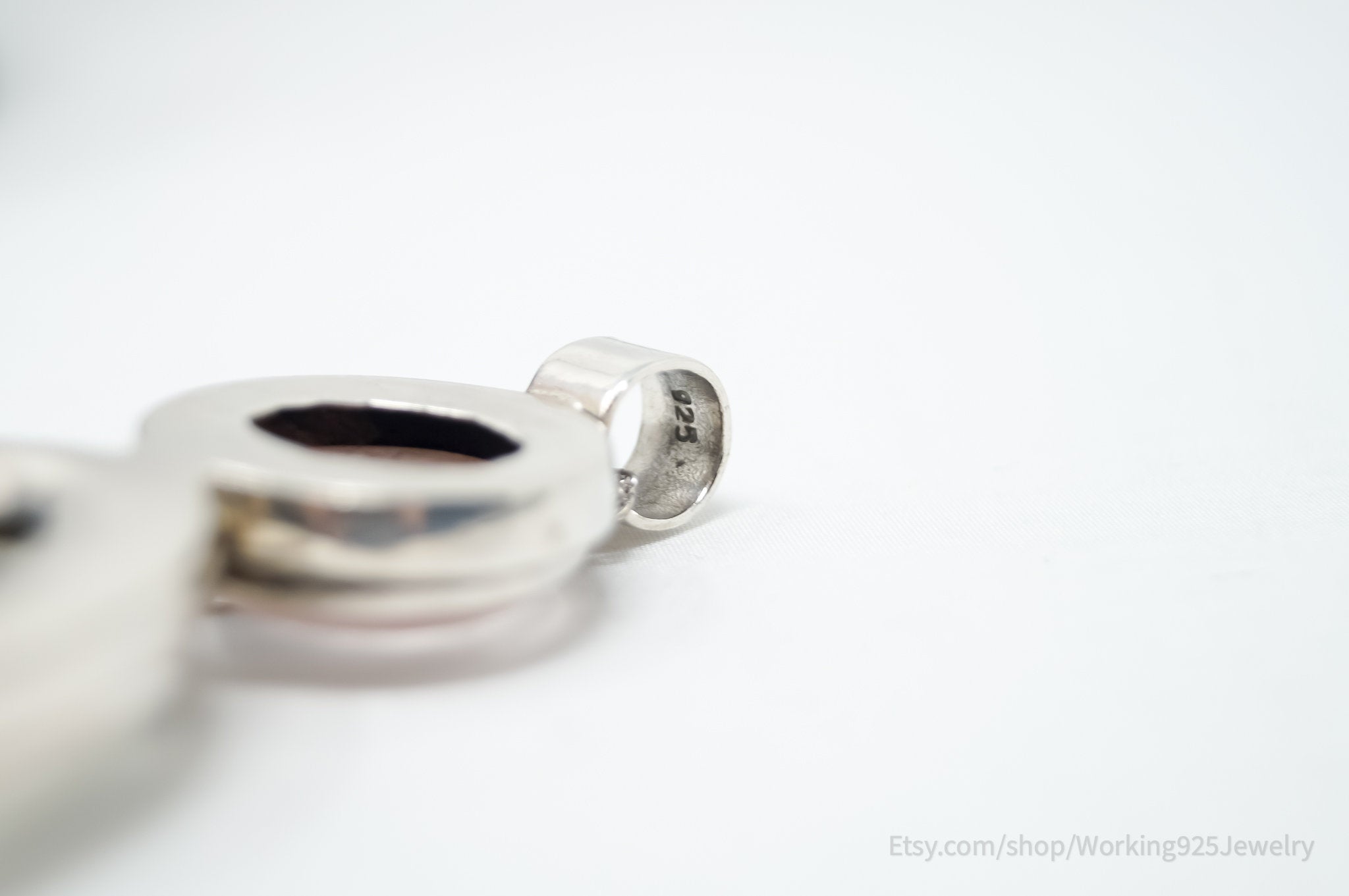 Vintage Large Moonstone Rose Quartz Sterling Silver Southwestern Necklace