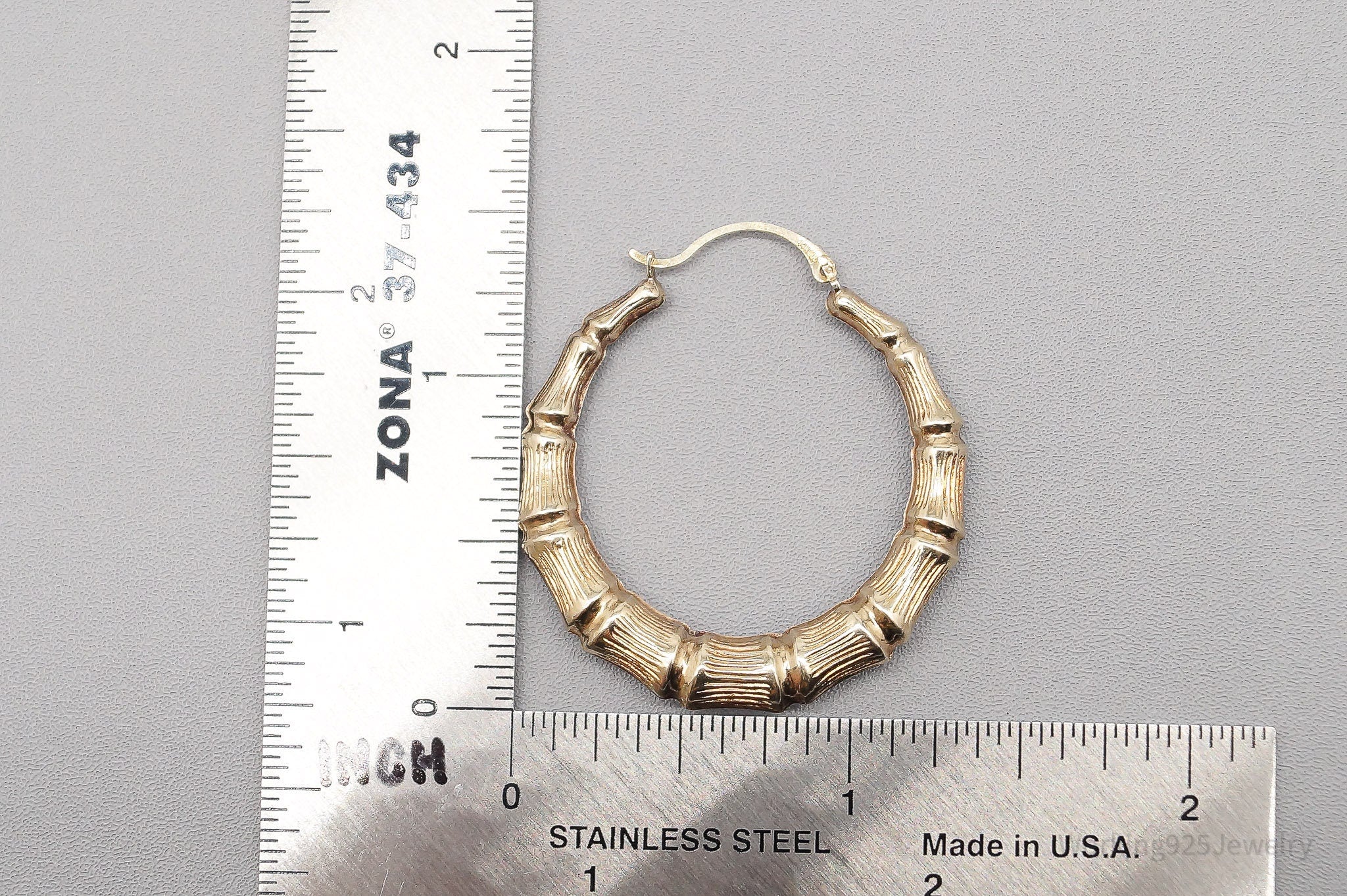 Vintage selling 14K Gold Hoop Earrings Stamped SLC