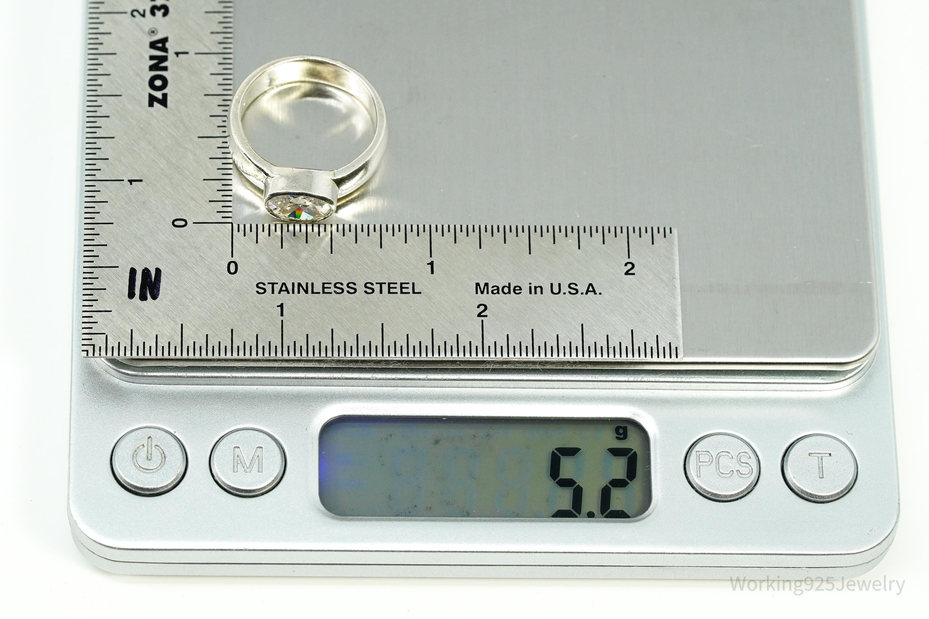 Vintage Cubic Zirconia Sterling Silver Ring Size 7