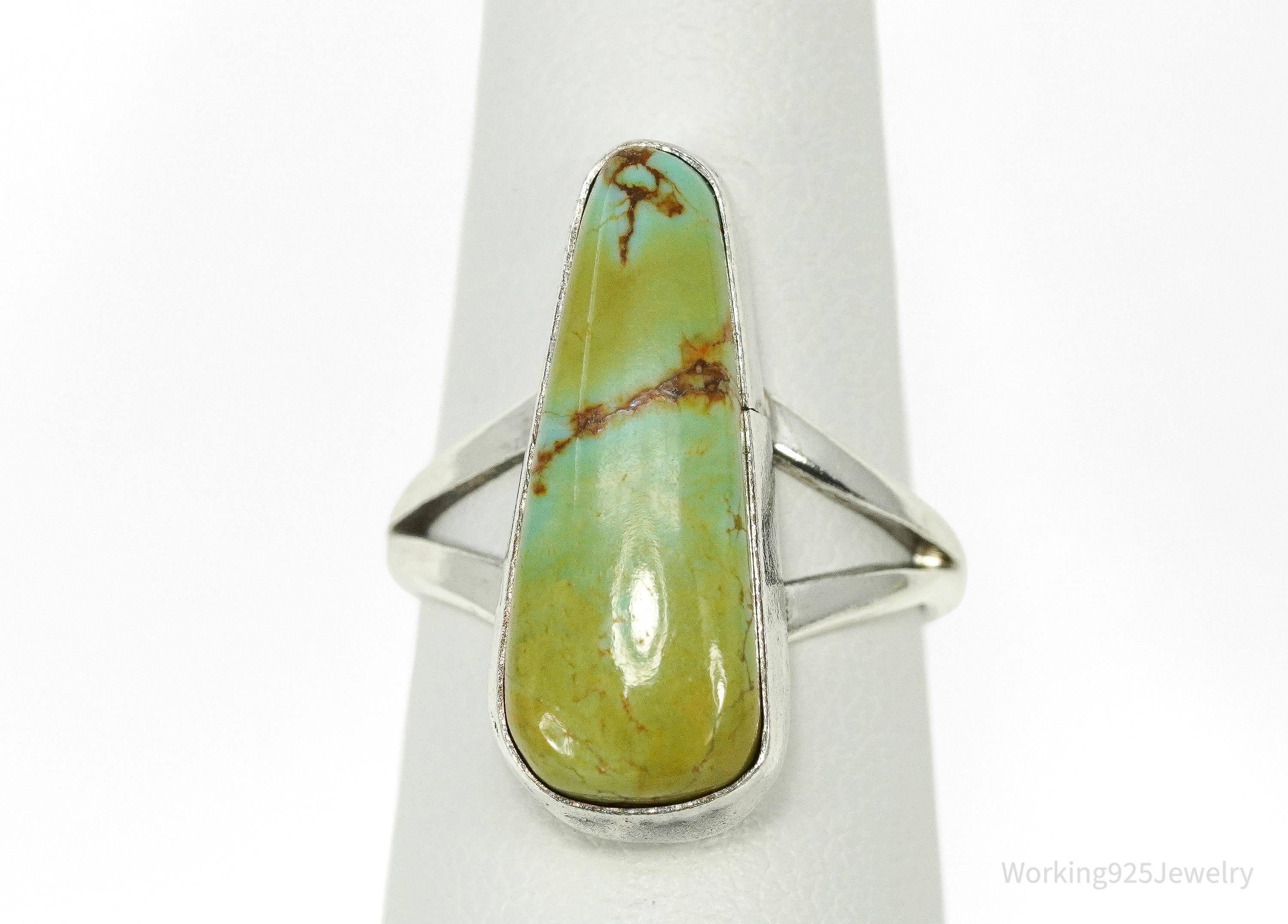 Vintage Native American Turquoise Sterling Silver Ring - Size 5.5