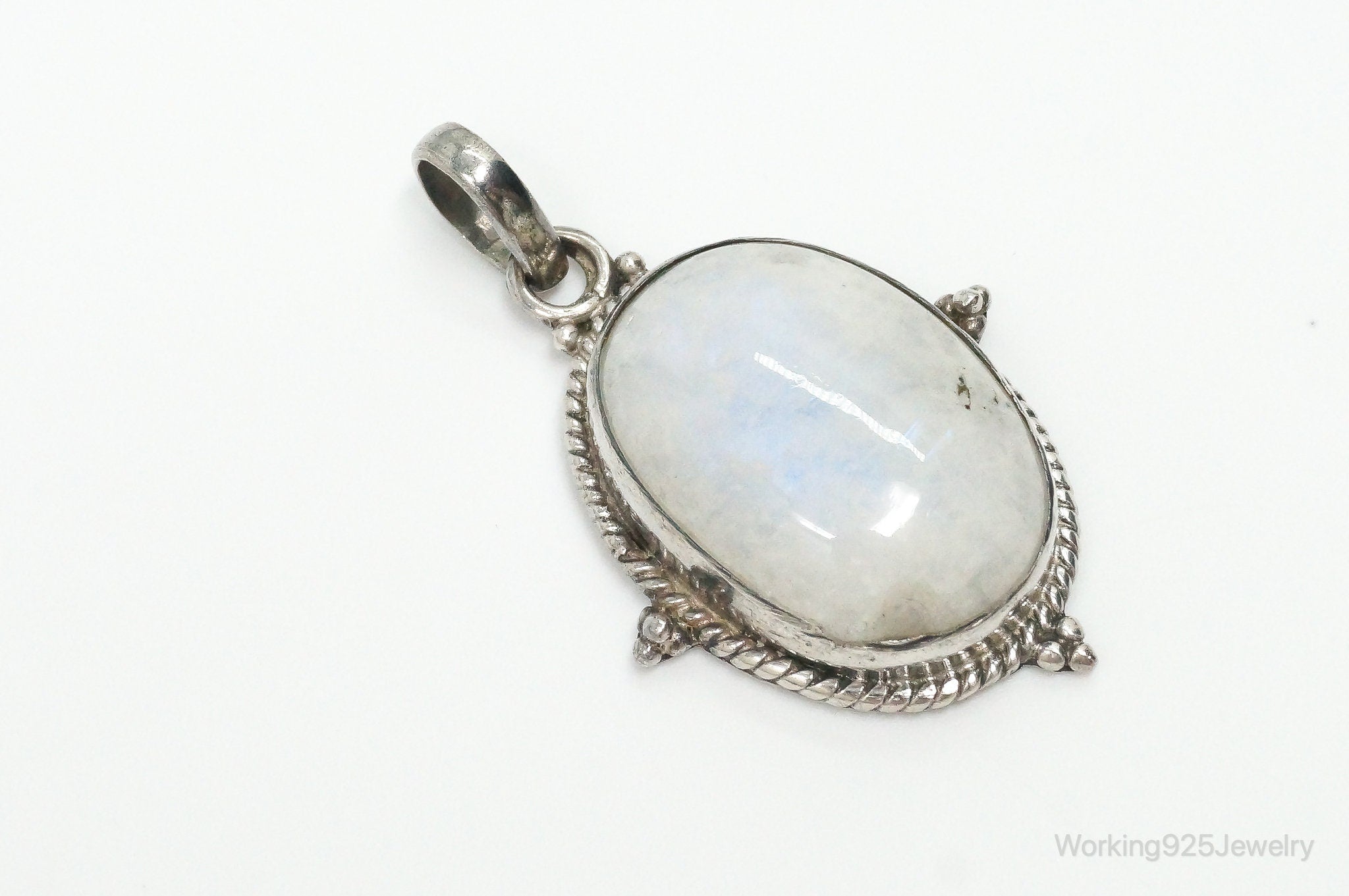 Vintage Moonstone Sterling Silver Southwestern Necklace Pendant