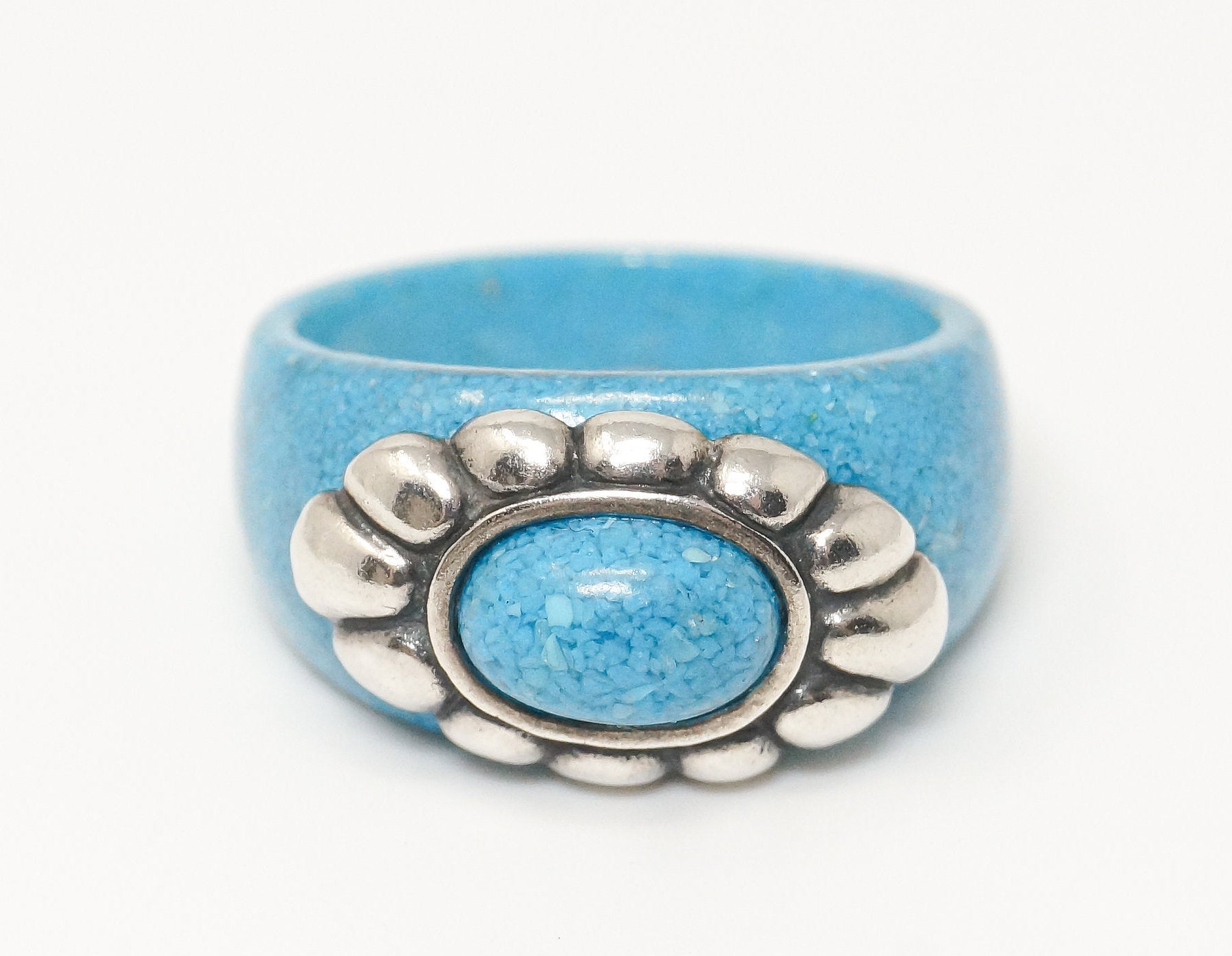 Vintage Southwest Designer CCO COLEMAN Lapis Lazuli Sterling Silver Ring - SZ 7