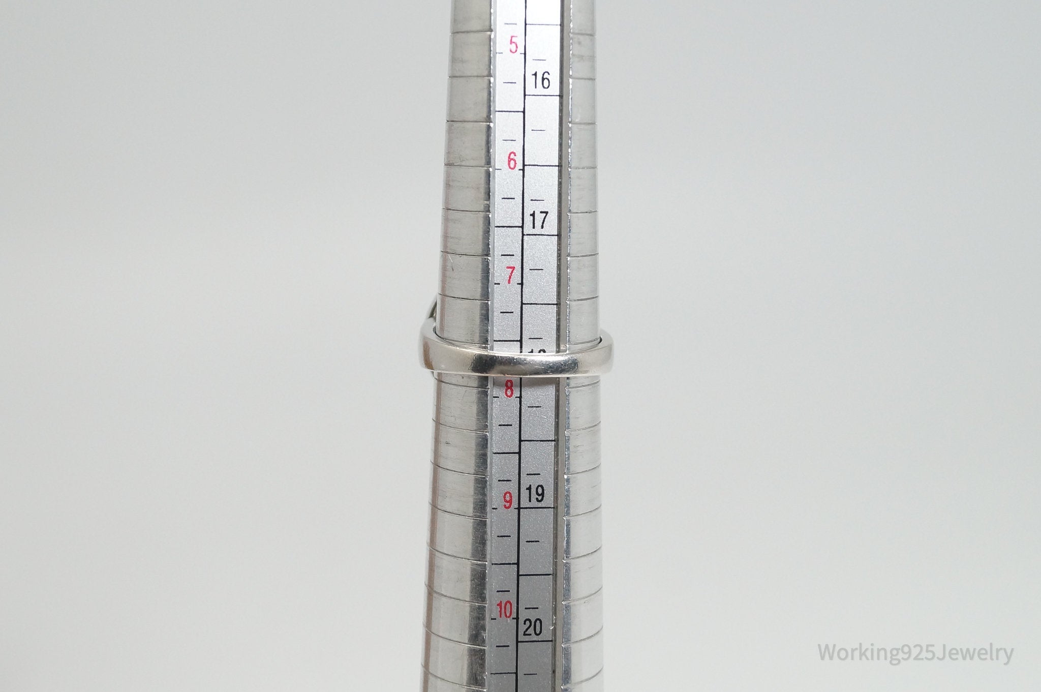 Vintage Checkerboard Blue Topaz Sterling Silver Ring - Sz 7.75