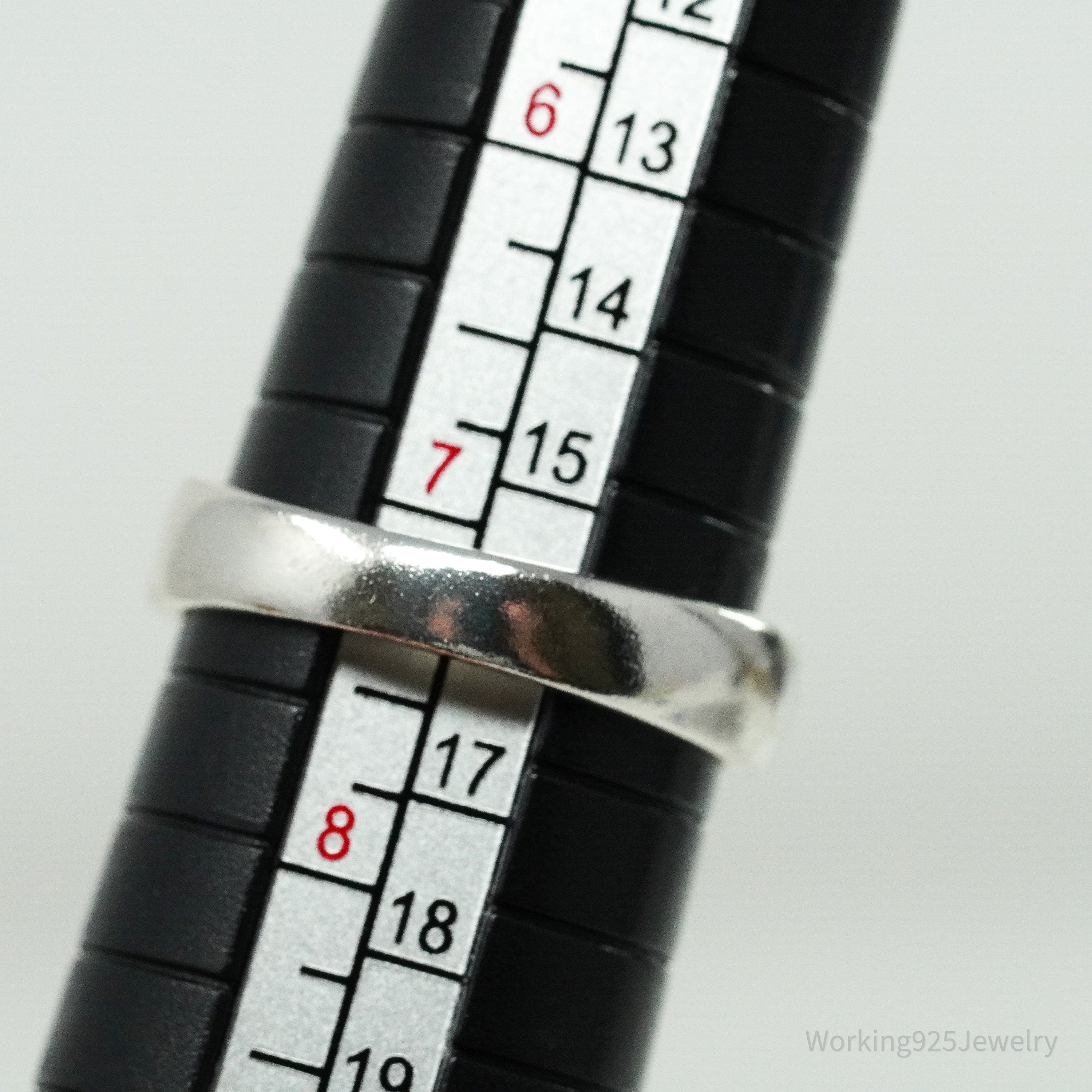 Vintage Lab Opal Sterling Silver Ring - Size 7.25