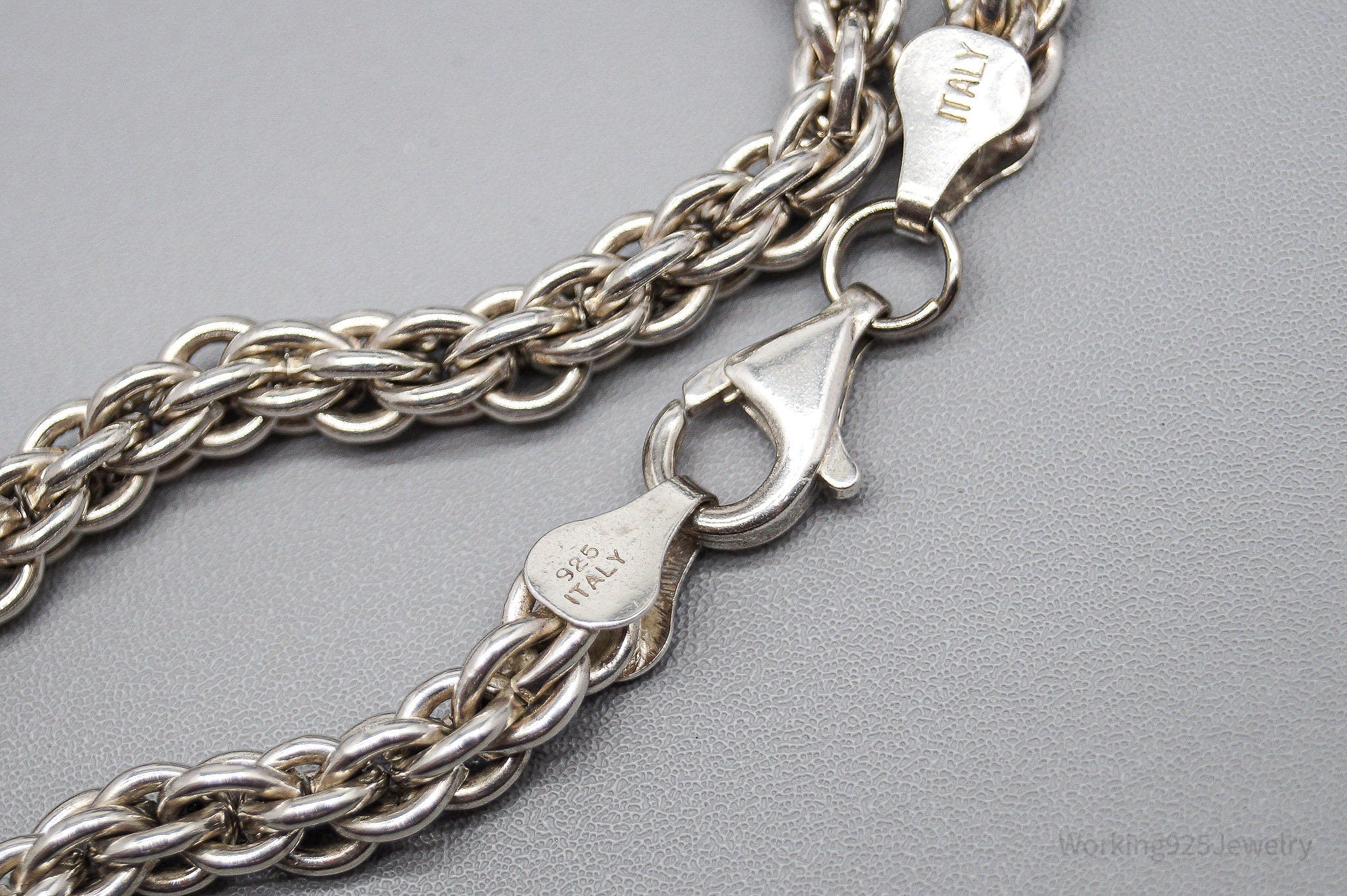 Vintage Italian Chainlink Sterling Silver Bracelet - 7 5/8"