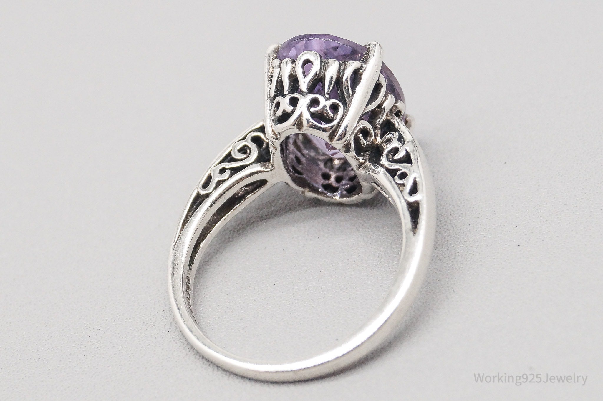 Vintage Designer KABANA Amethyst Sterling Silver Ring - Size 6.75