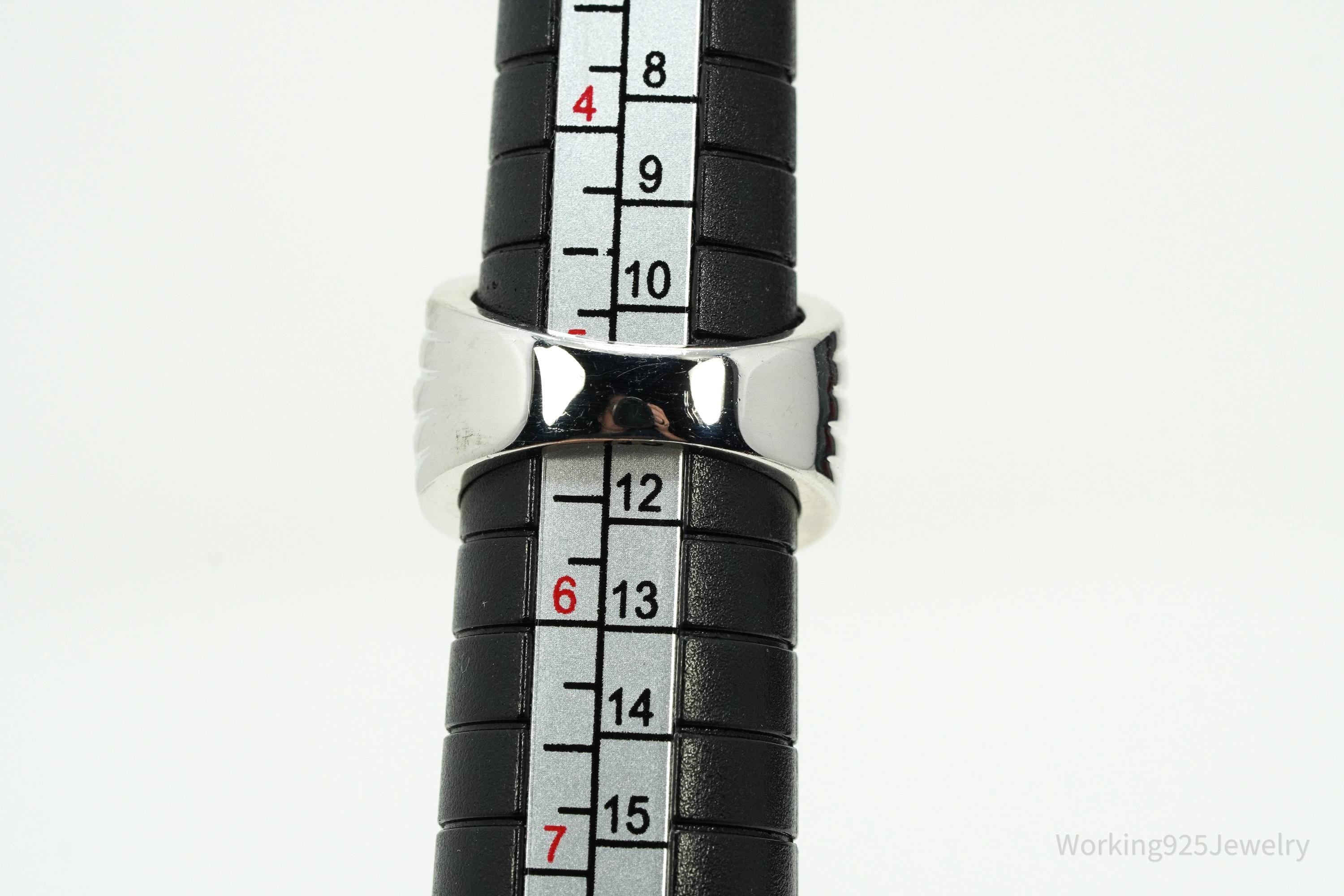 Blue & White Topaz Sterling Silver Ring - Size 5.25