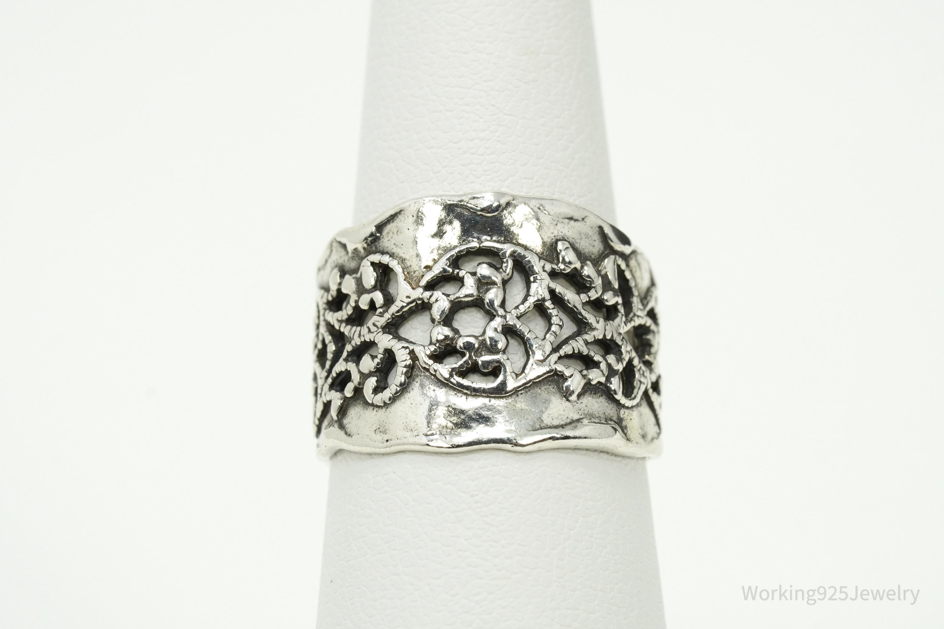 Vintage Designer Paz PZ Israel Sterling Silver Ring - Size 7