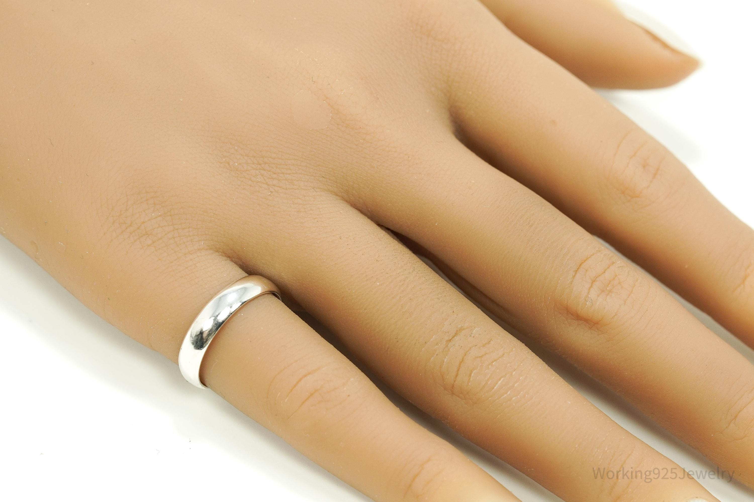 Vintage Silver Band Ring - Size 6.25