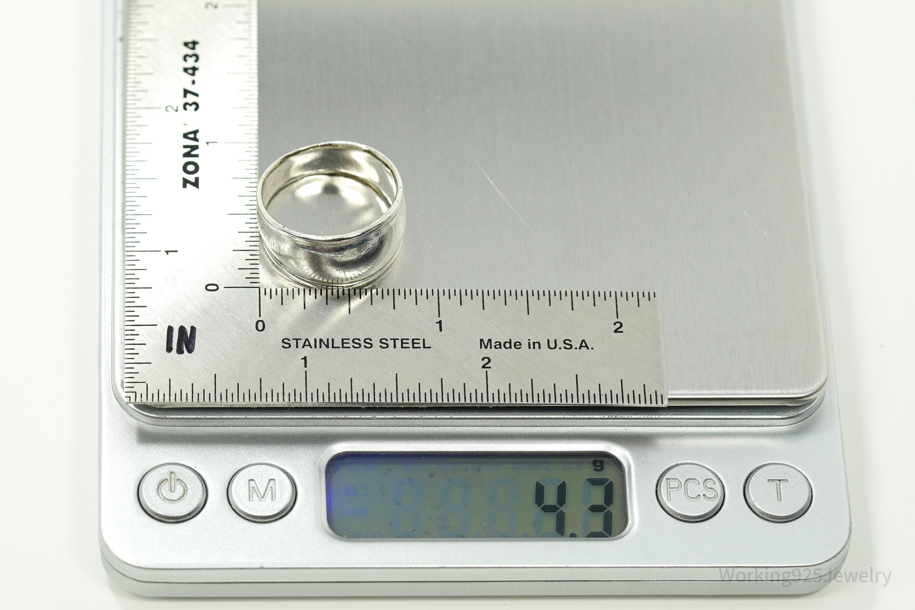 Vintage Sterling Silver Band Ring - Size 9.25