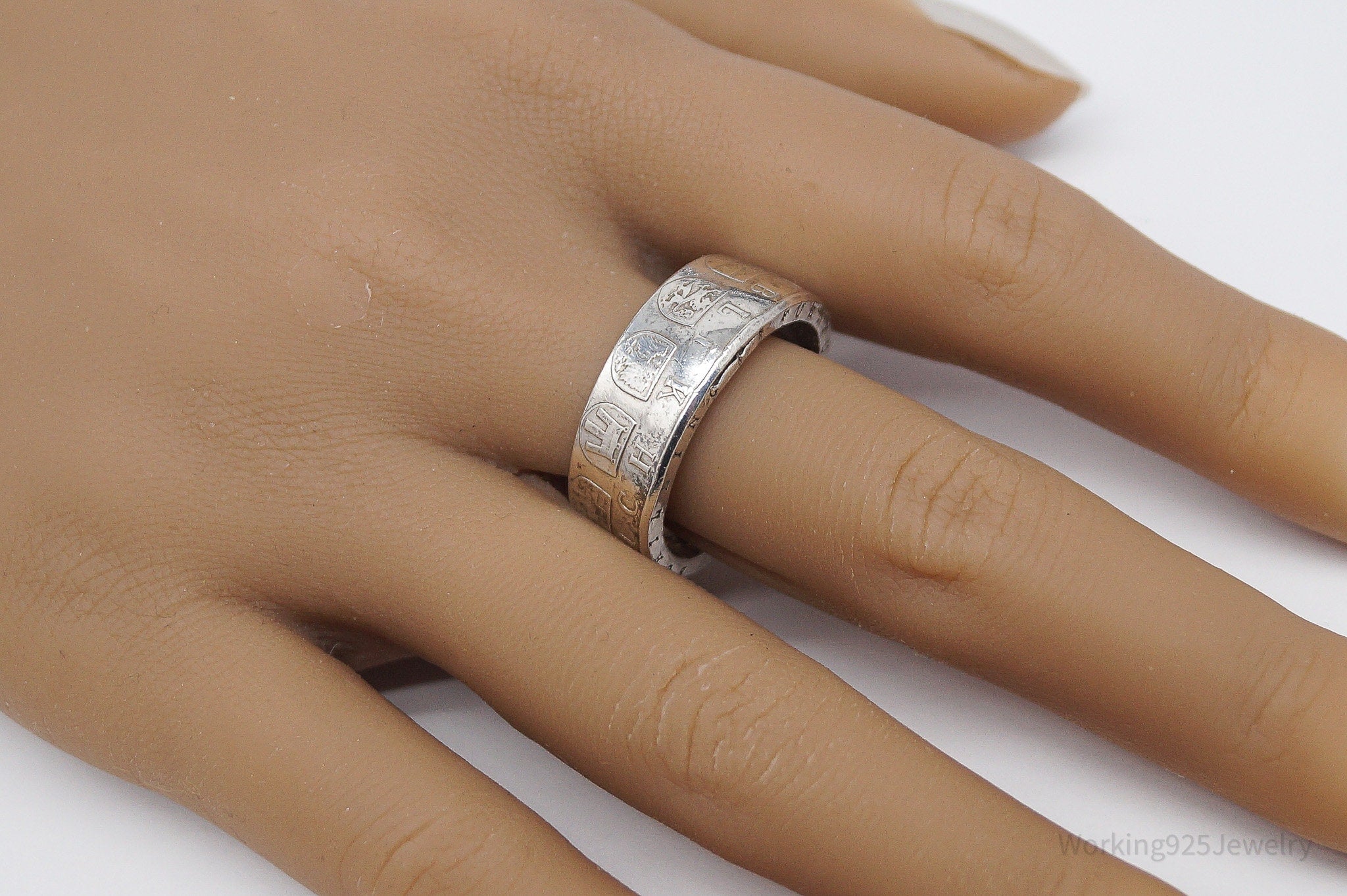 Vintage 1958 Austria Schilling Silver Coin Ring - Size 11.5