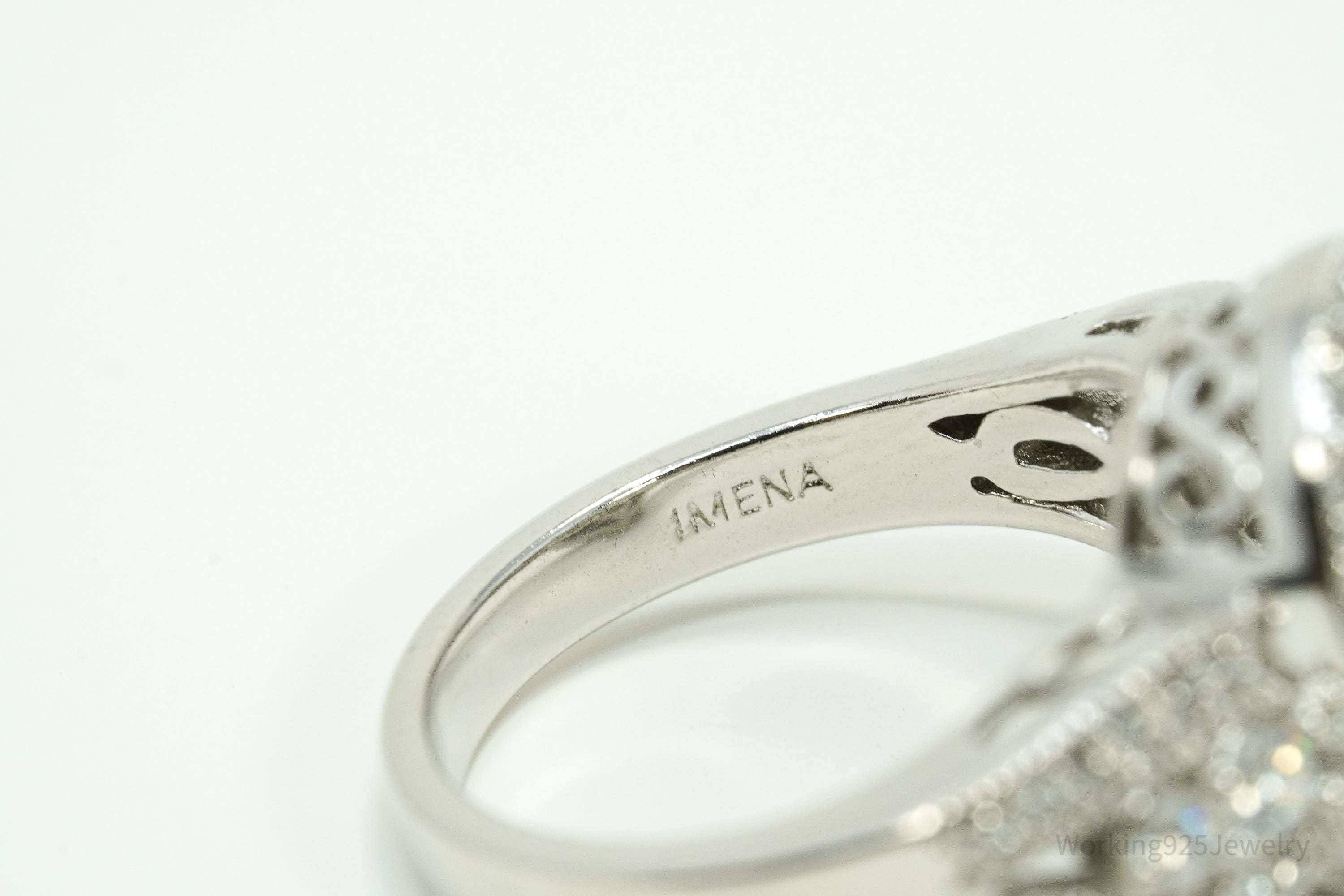 Vintage Cubic Zirconia Sterling Silver Ring - Size 7