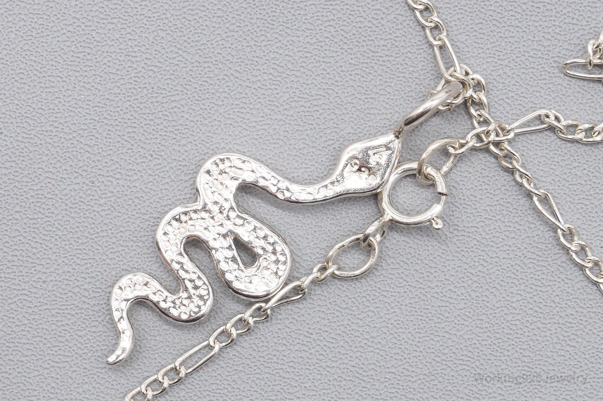 Vintage Snake Sterling Silver Chain Necklace 18"
